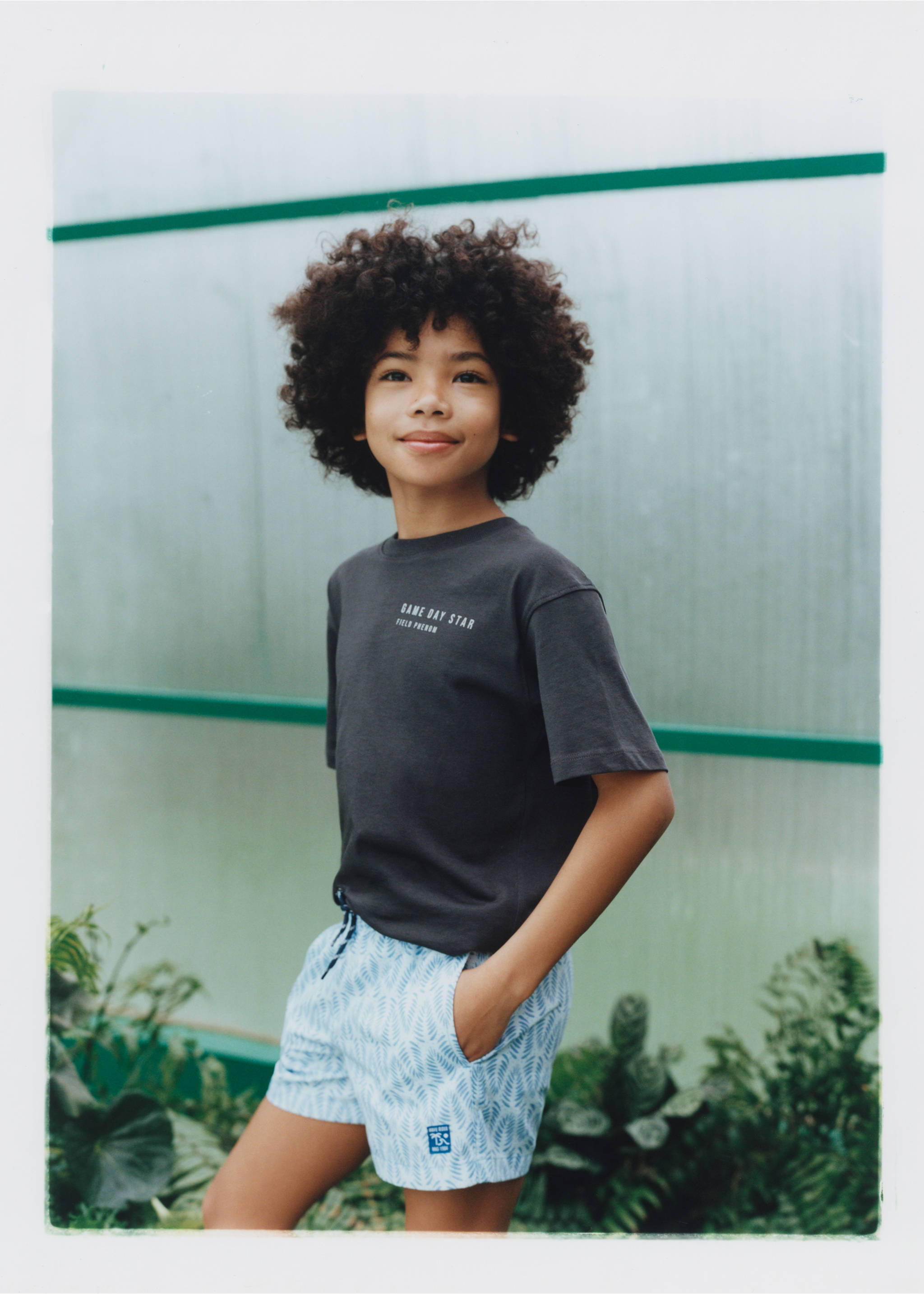 Printed swimming trunks - Details of the article 5, Sky Blue. Ref: 87016715-00.