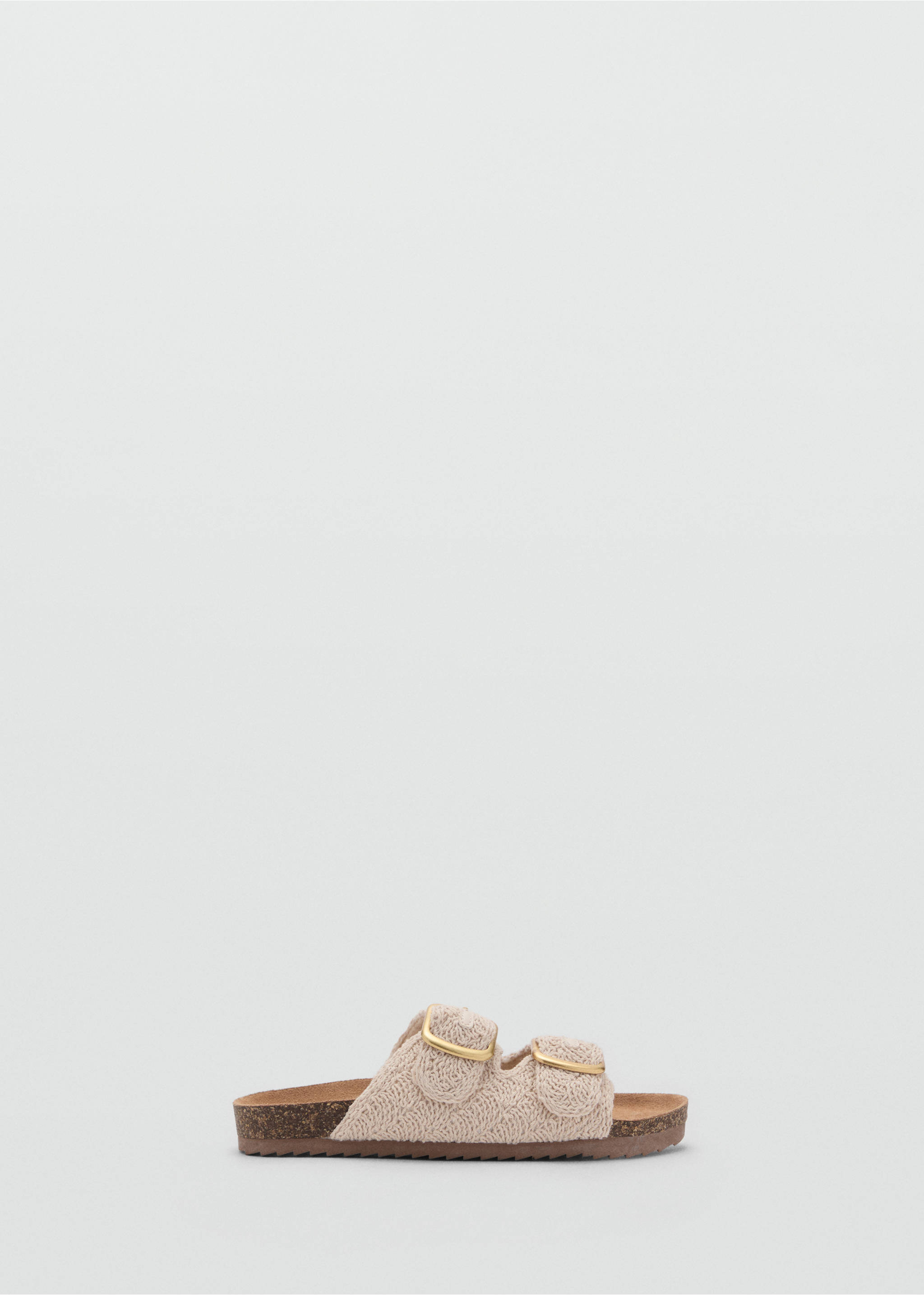 Textured sandals with buckle - Article without model, Off White. Ref: 87016722-00.