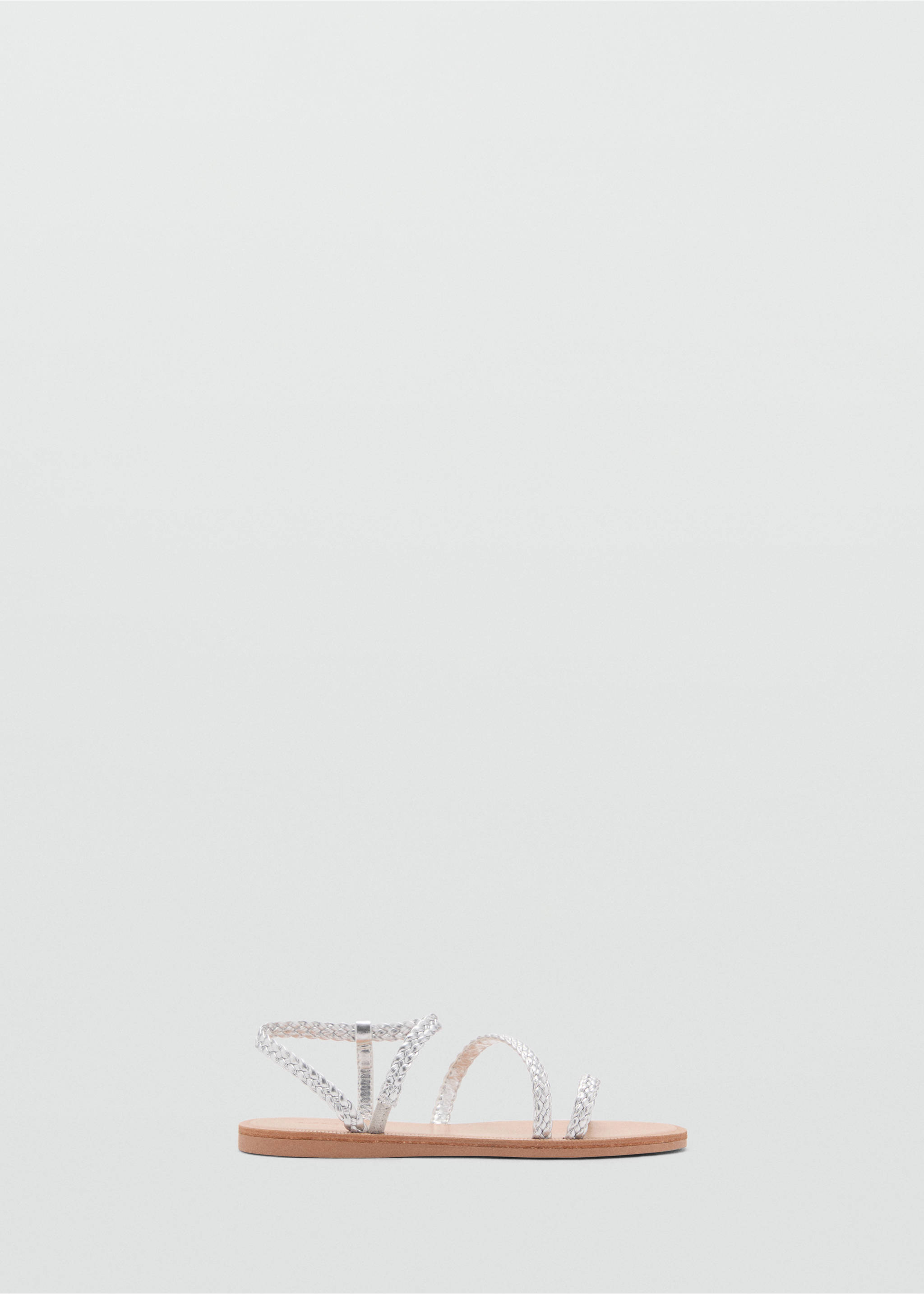 Sandale mit Flechtriemen - Artikel ohne Model, Silber. Ref: 87016726-00.