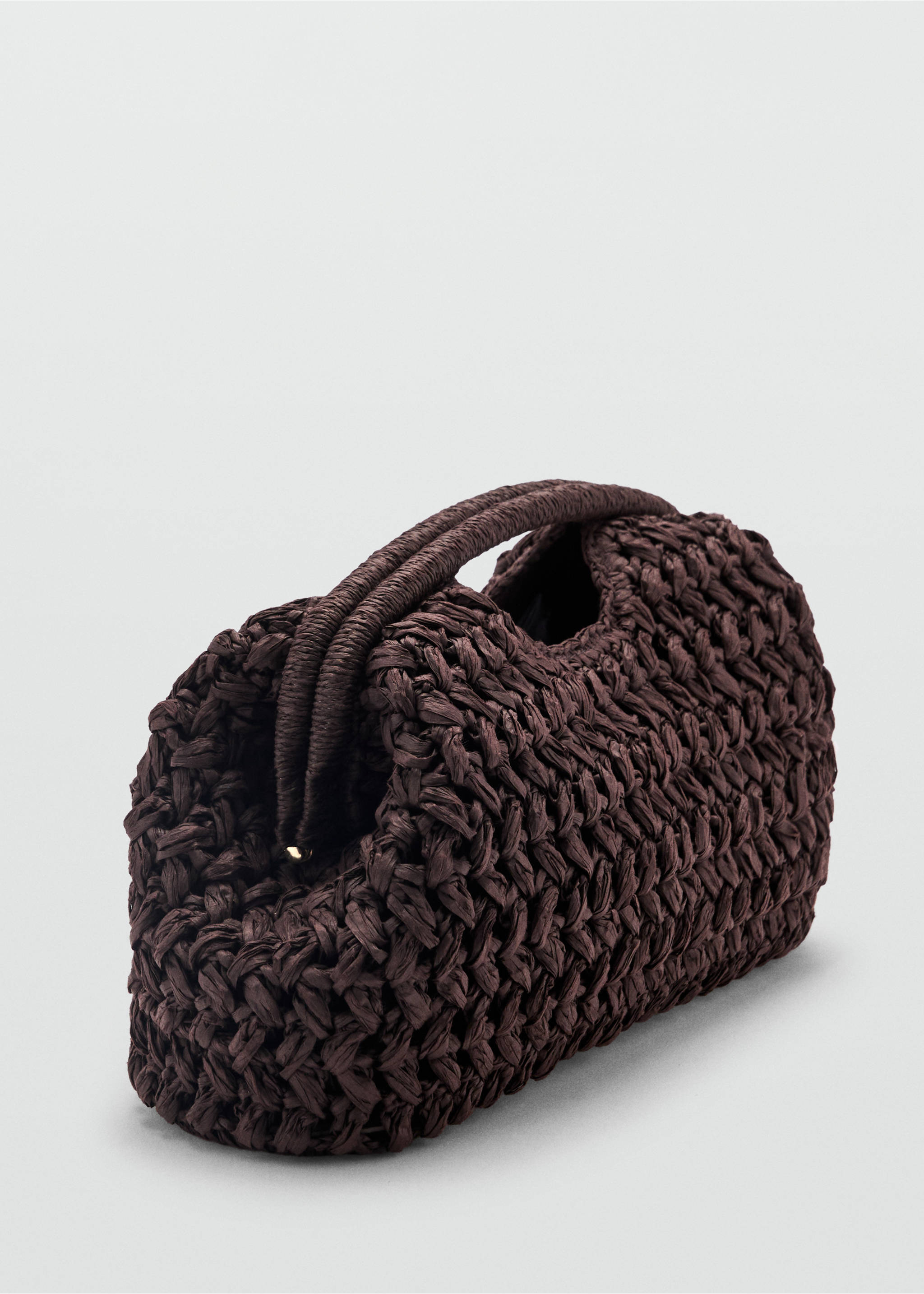Clutch-Tasche aus Naturfaser - Mittlere Ansicht, Schokolade. Ref: 87017163-00.