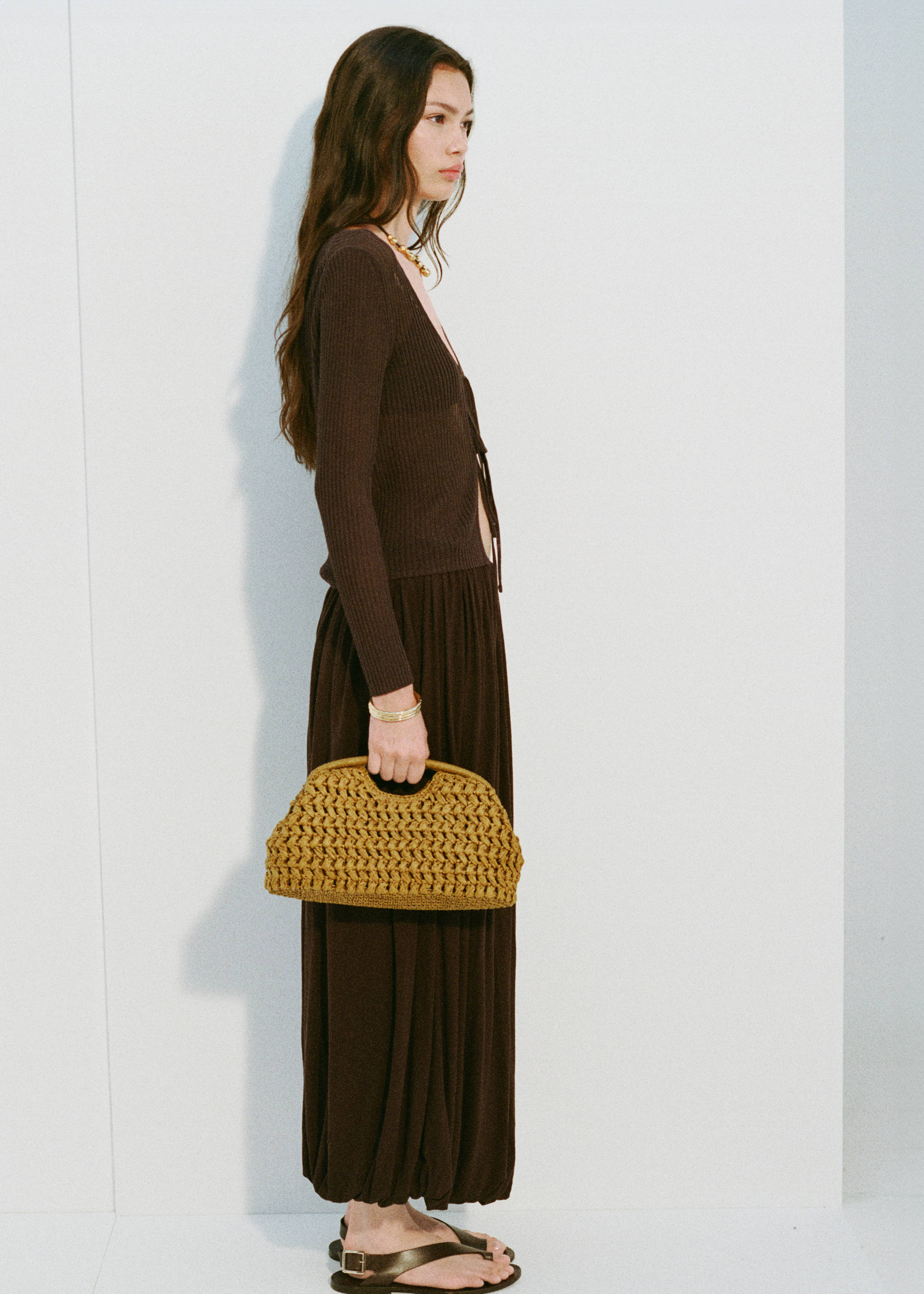 Clutch-Tasche aus Naturfaser - Allgemeine Ansicht