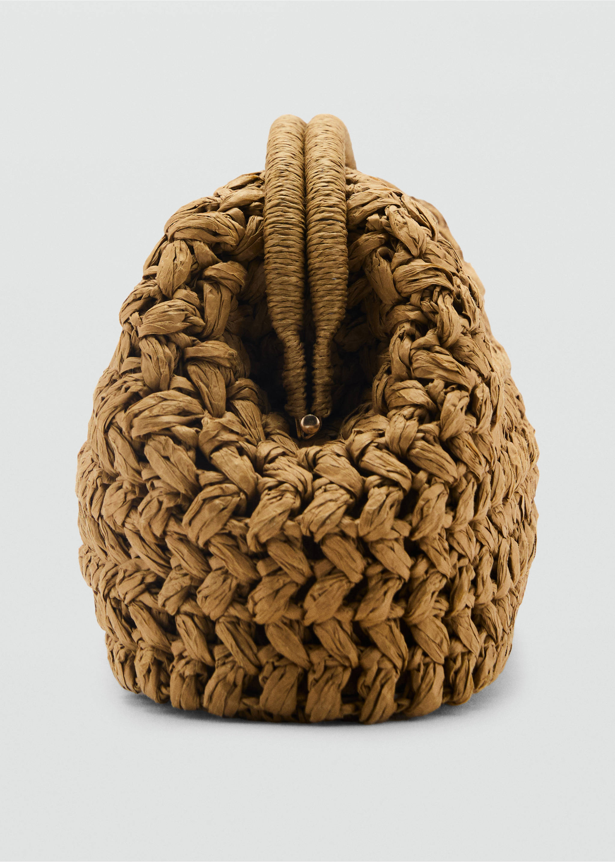 Natural fiber clutch bag - Details of the article 2, Olive Green. Ref: 87017163-00.