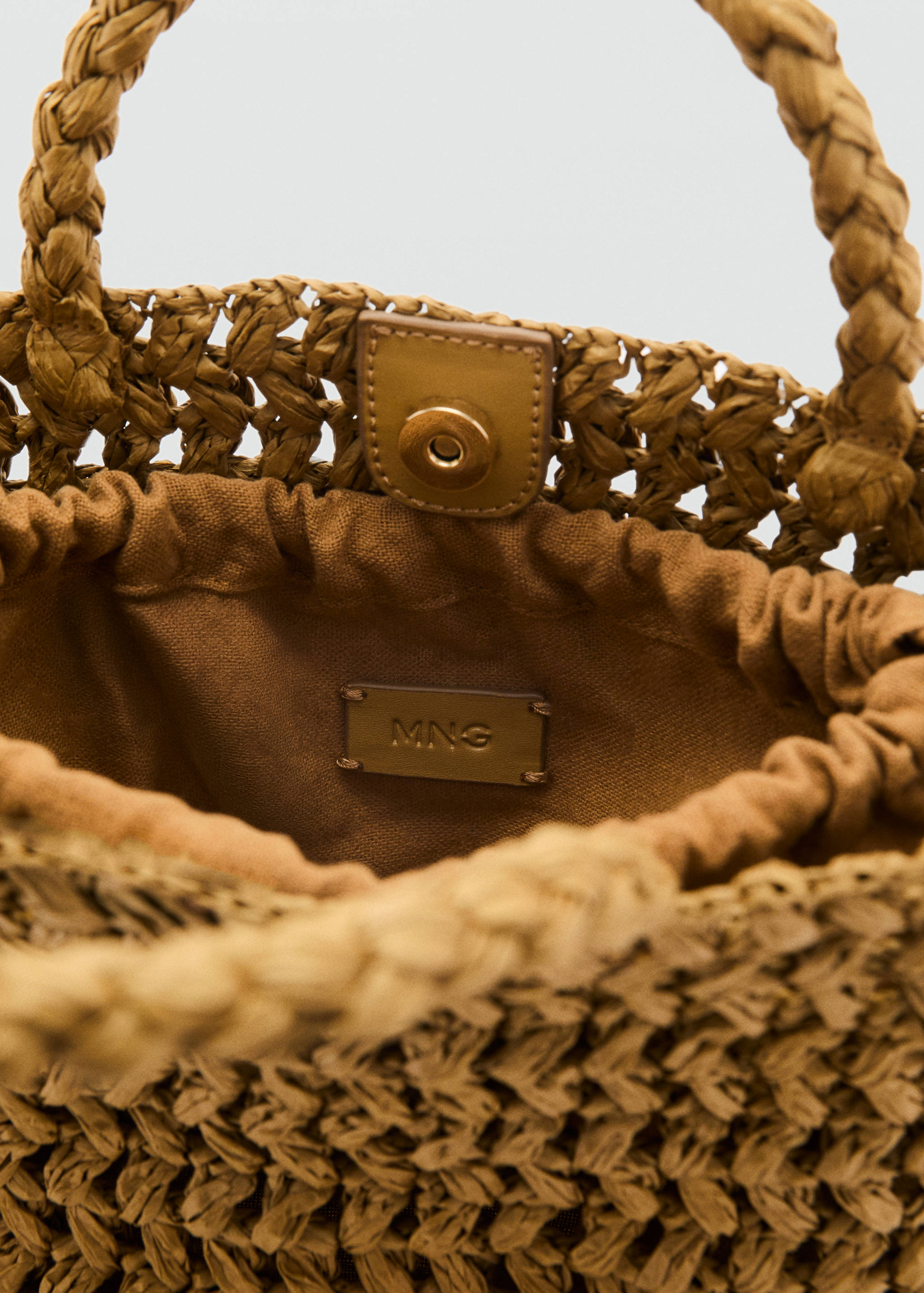 Natural-fibre double-handle bucket bag - Details of the article 3