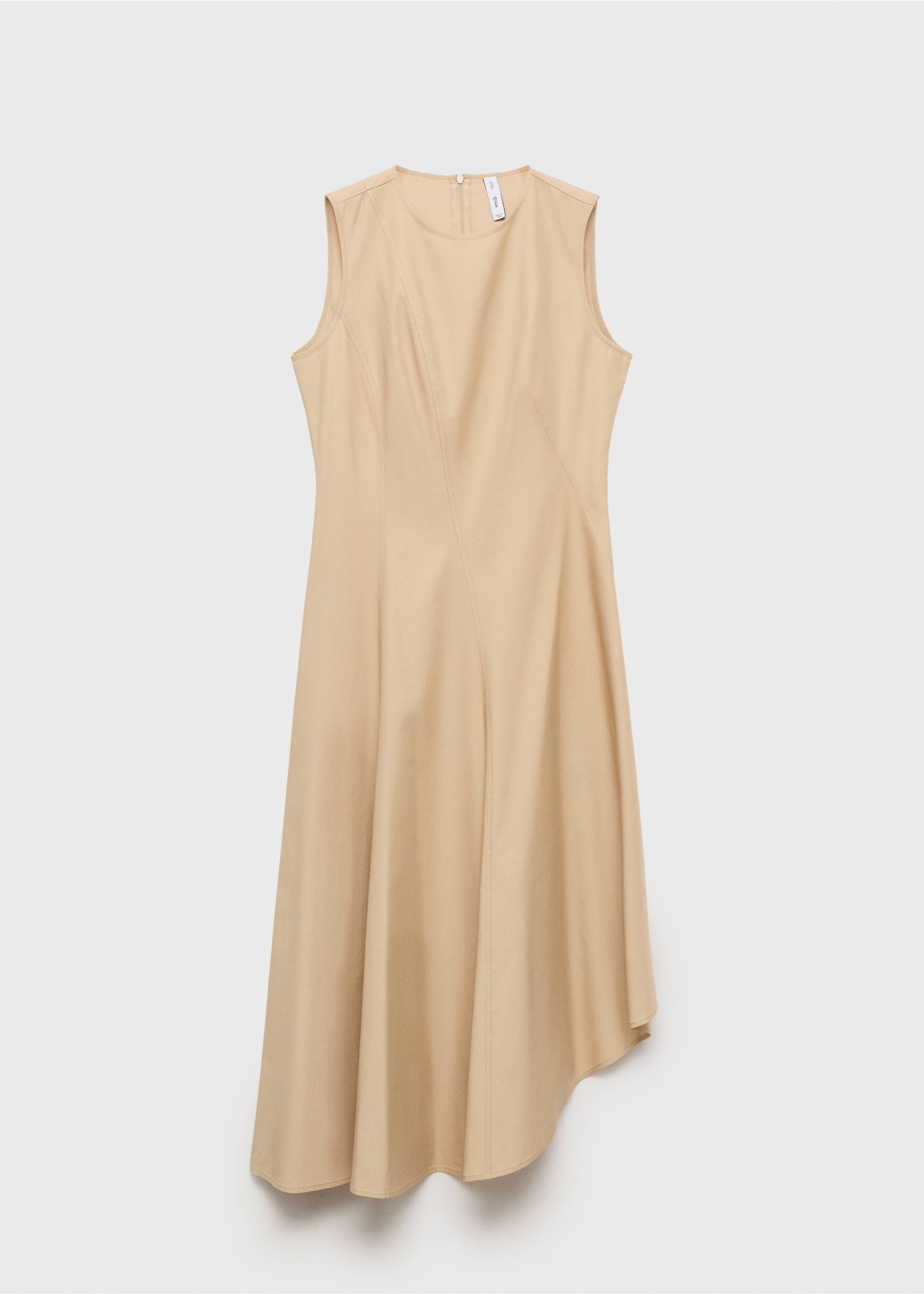 Asymmetrical flared dress - Article without model, Ecru. Ref: 87017167-00.