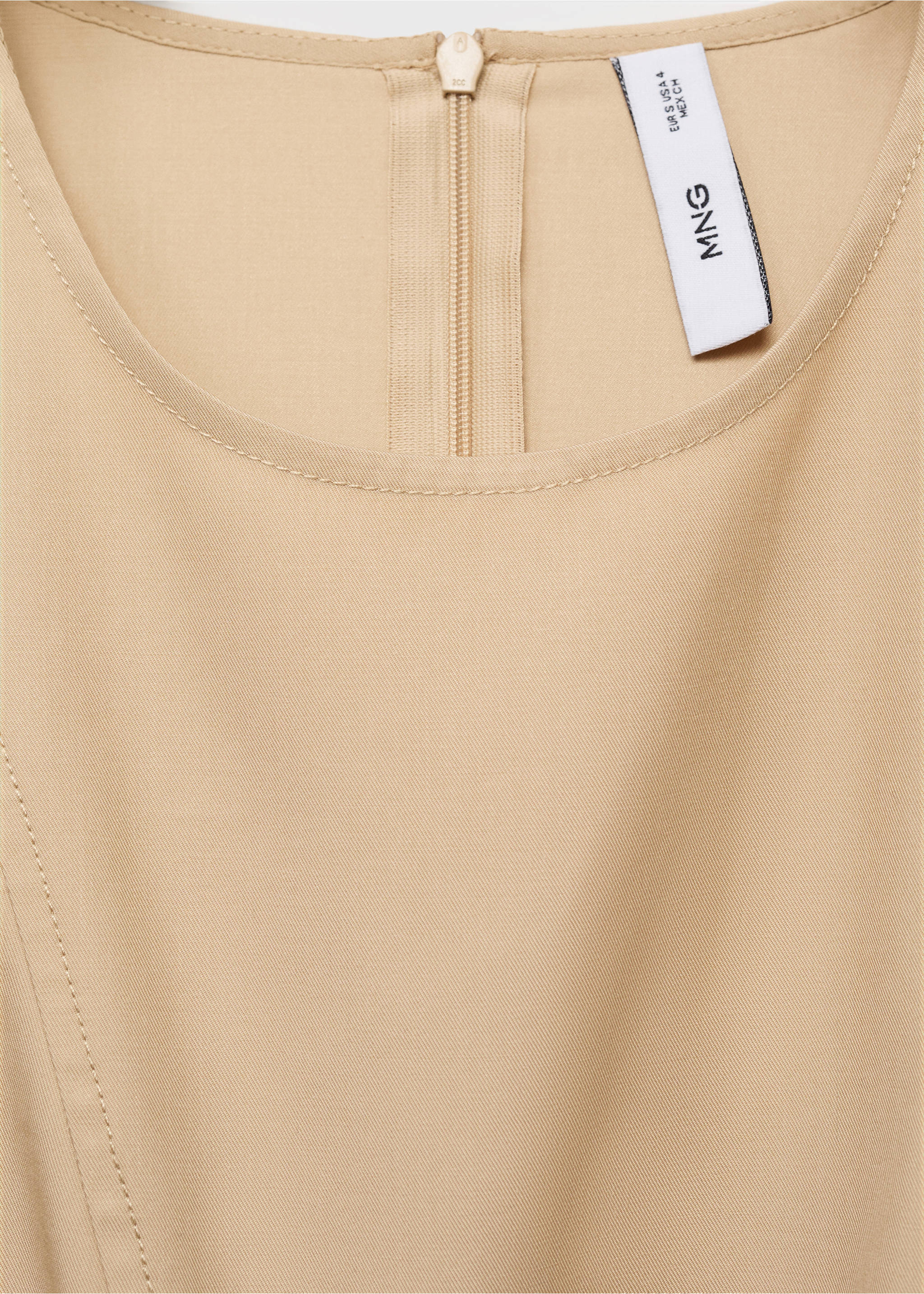 Asymmetrical flared dress - Details of the article 8, Ecru. Ref: 87017167-00.