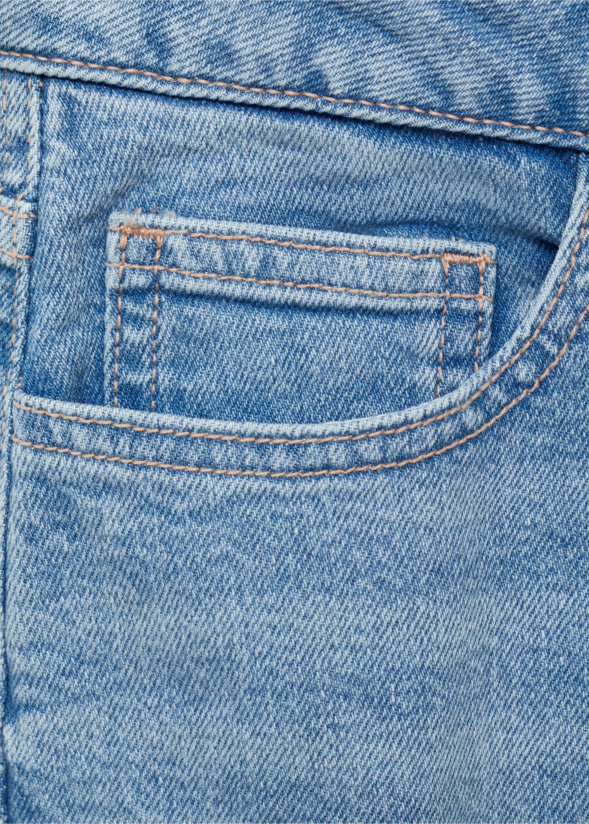 Shorts vaqueros bajo vuelto - Detalle del artículo 0, Azul claro. Ref: 87017174-00.