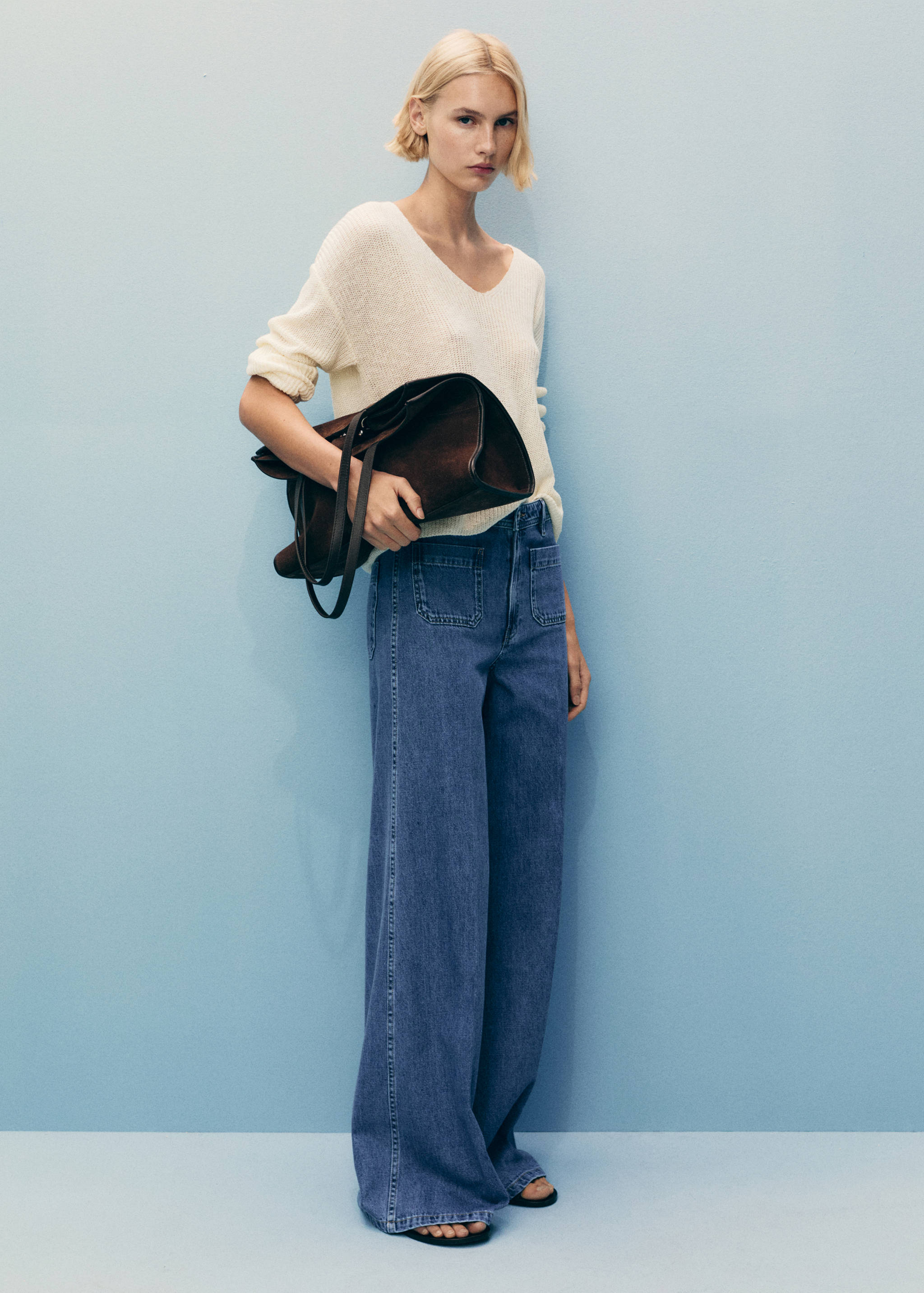 Wide leg jeans with pockets - General plane