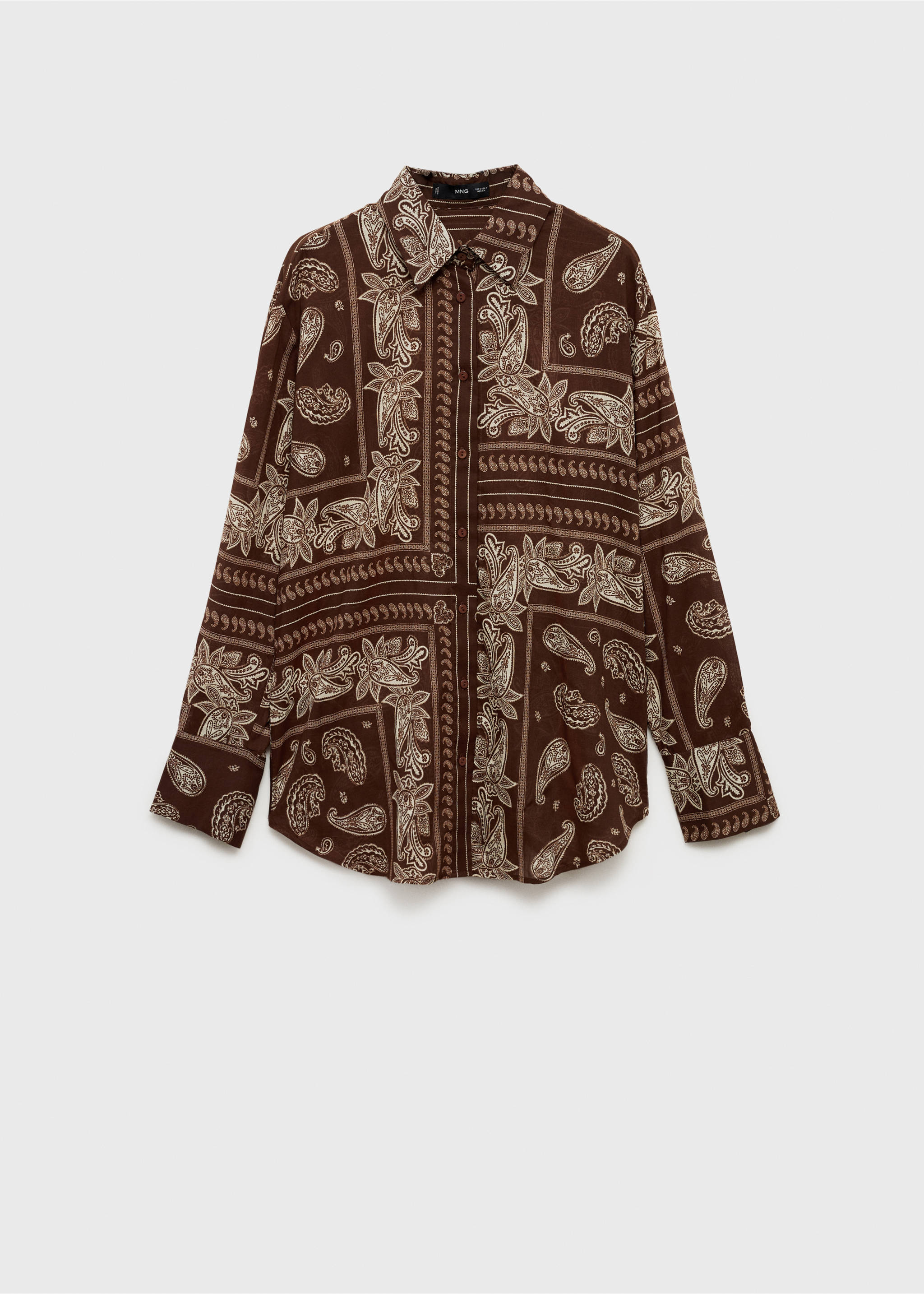 Regular-Fit-Hemd mit Paisleymuster - Artikel ohne Model, Braun. Ref: 87017183-00.