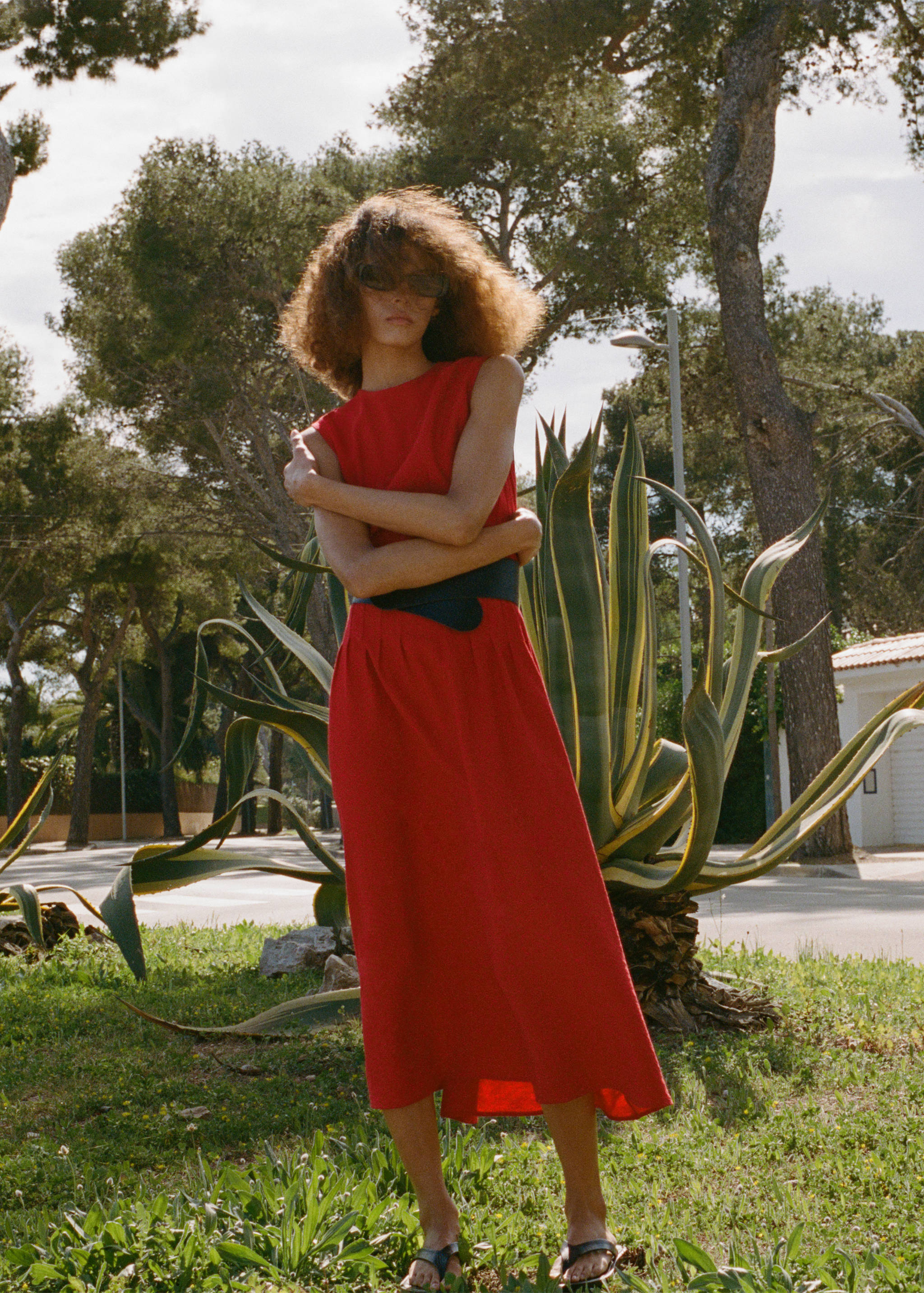 A-line dress with pleats - Details of the article 7