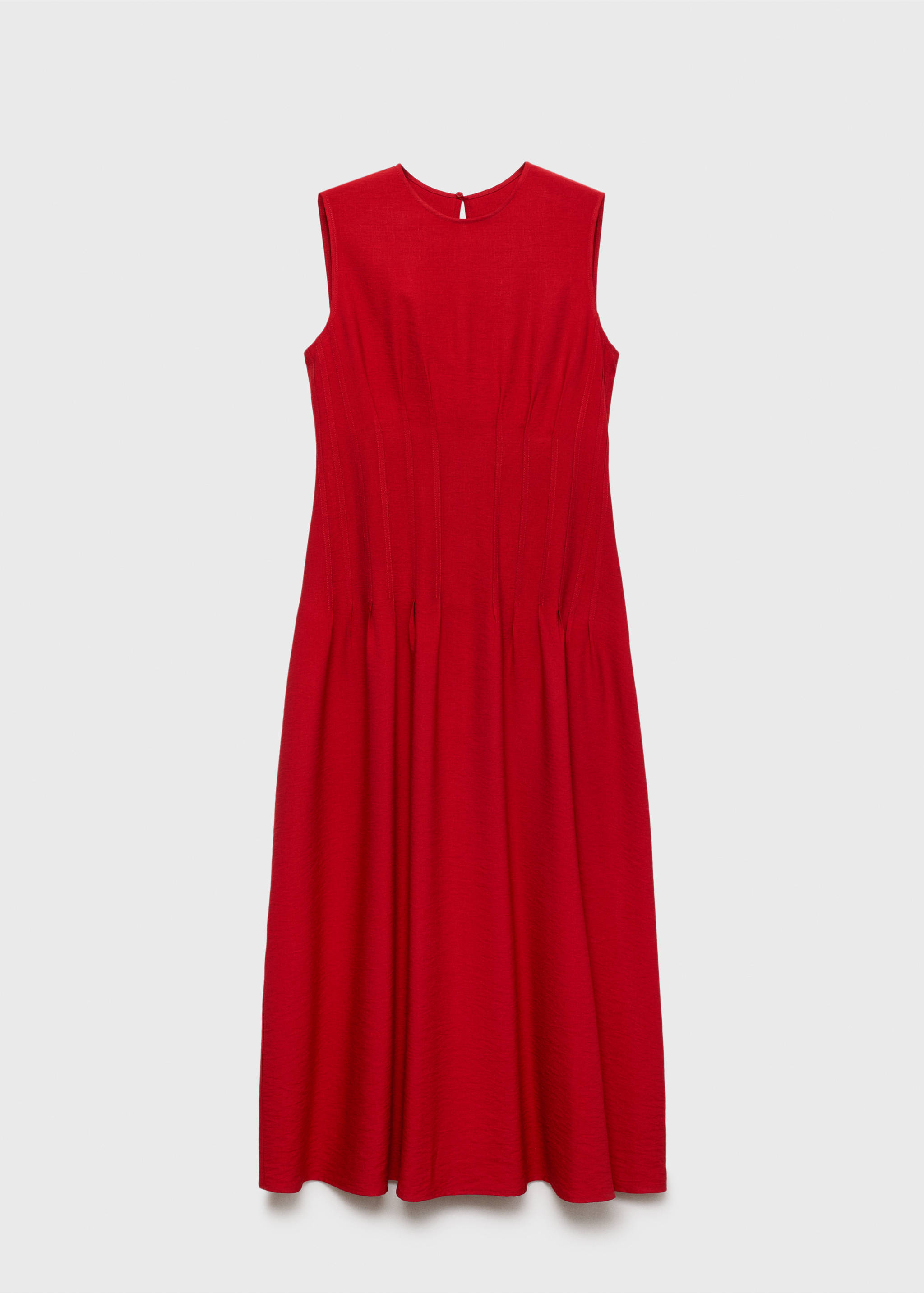 A-line dress with pleats - Article without model, Maroon. Ref: 87017186-00.