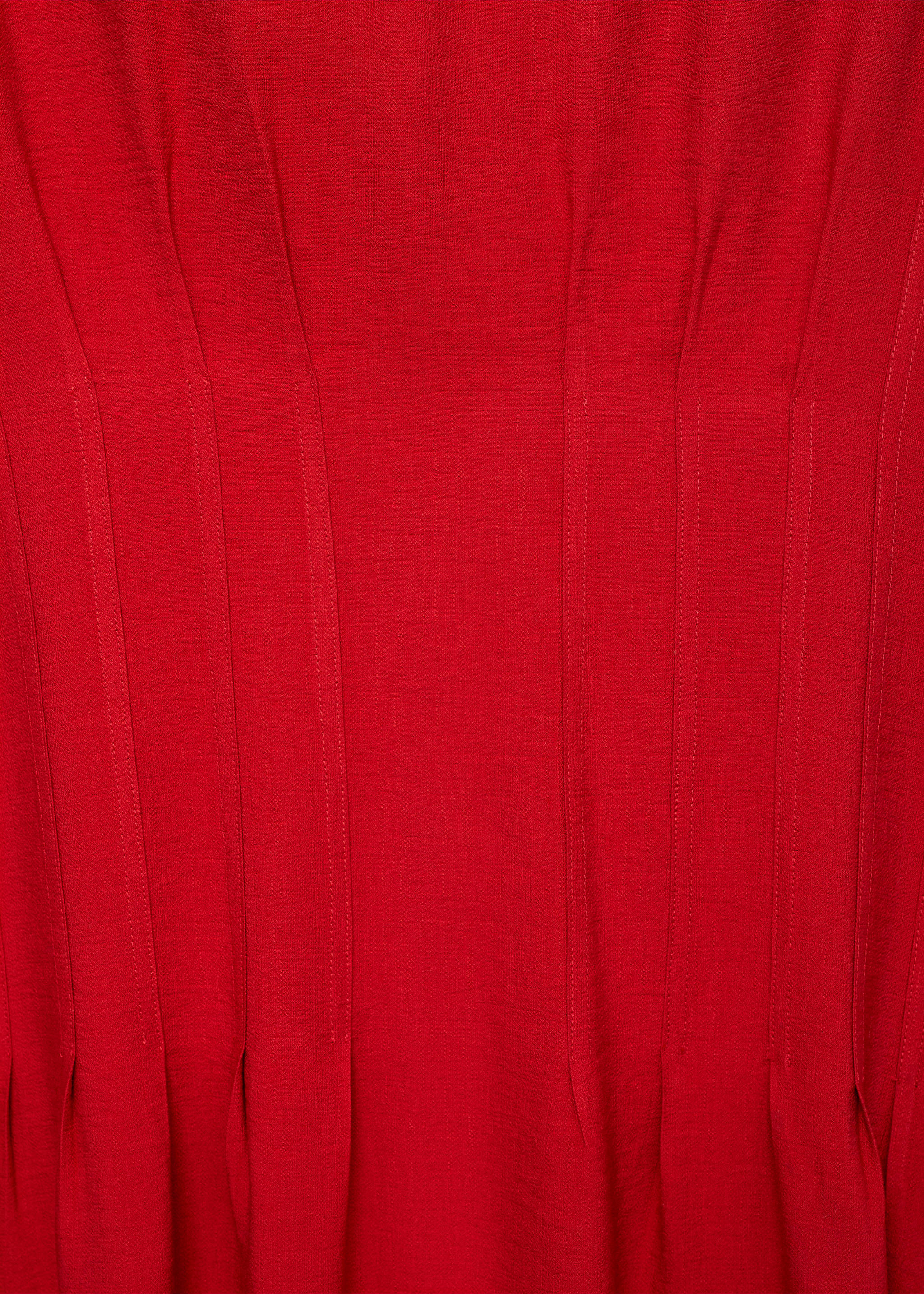 A-line dress with pleats - Details of the article 0, Maroon. Ref: 87017186-00.