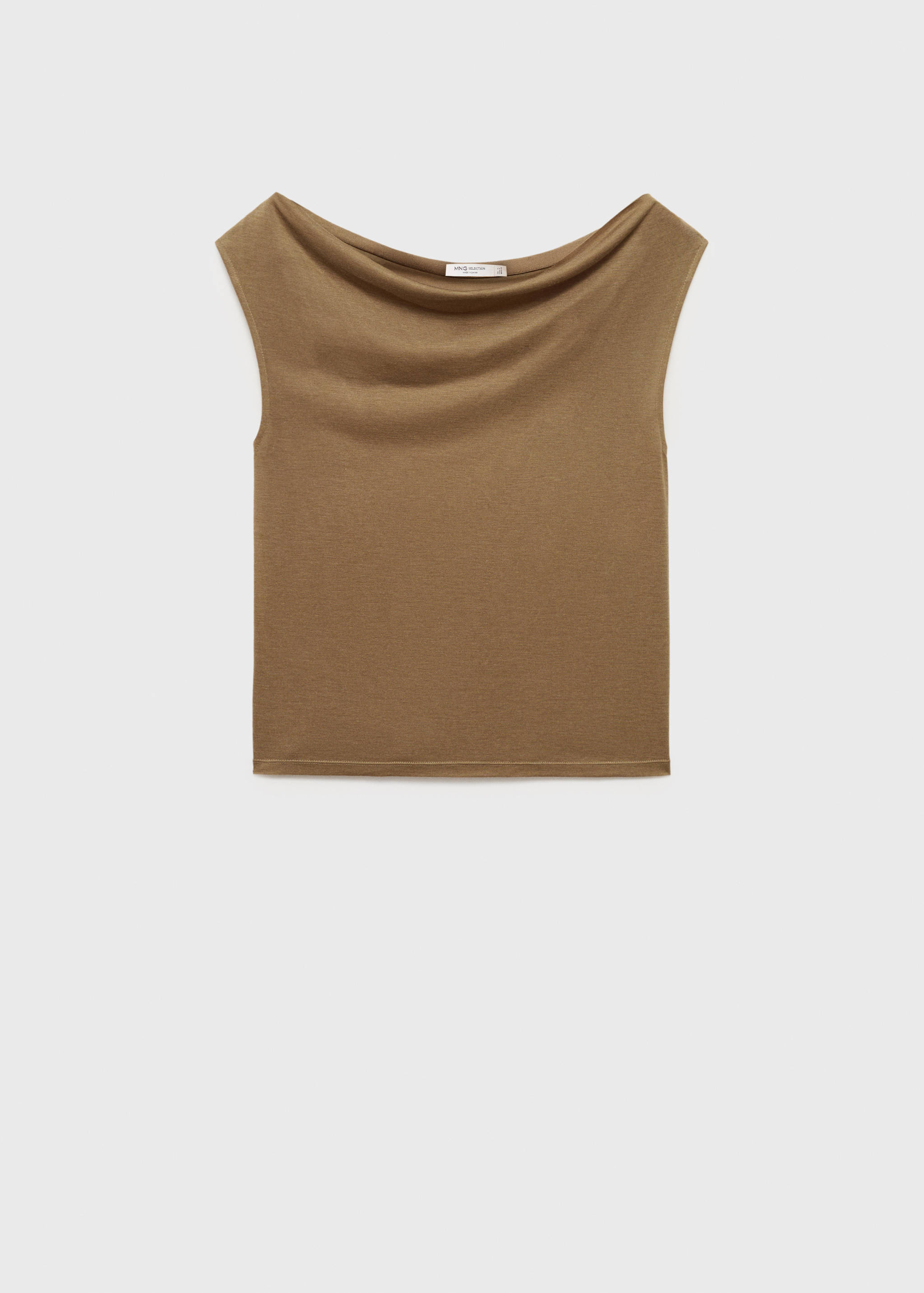 Topp i lyocell med draperad halsringning - Artikel utan modell