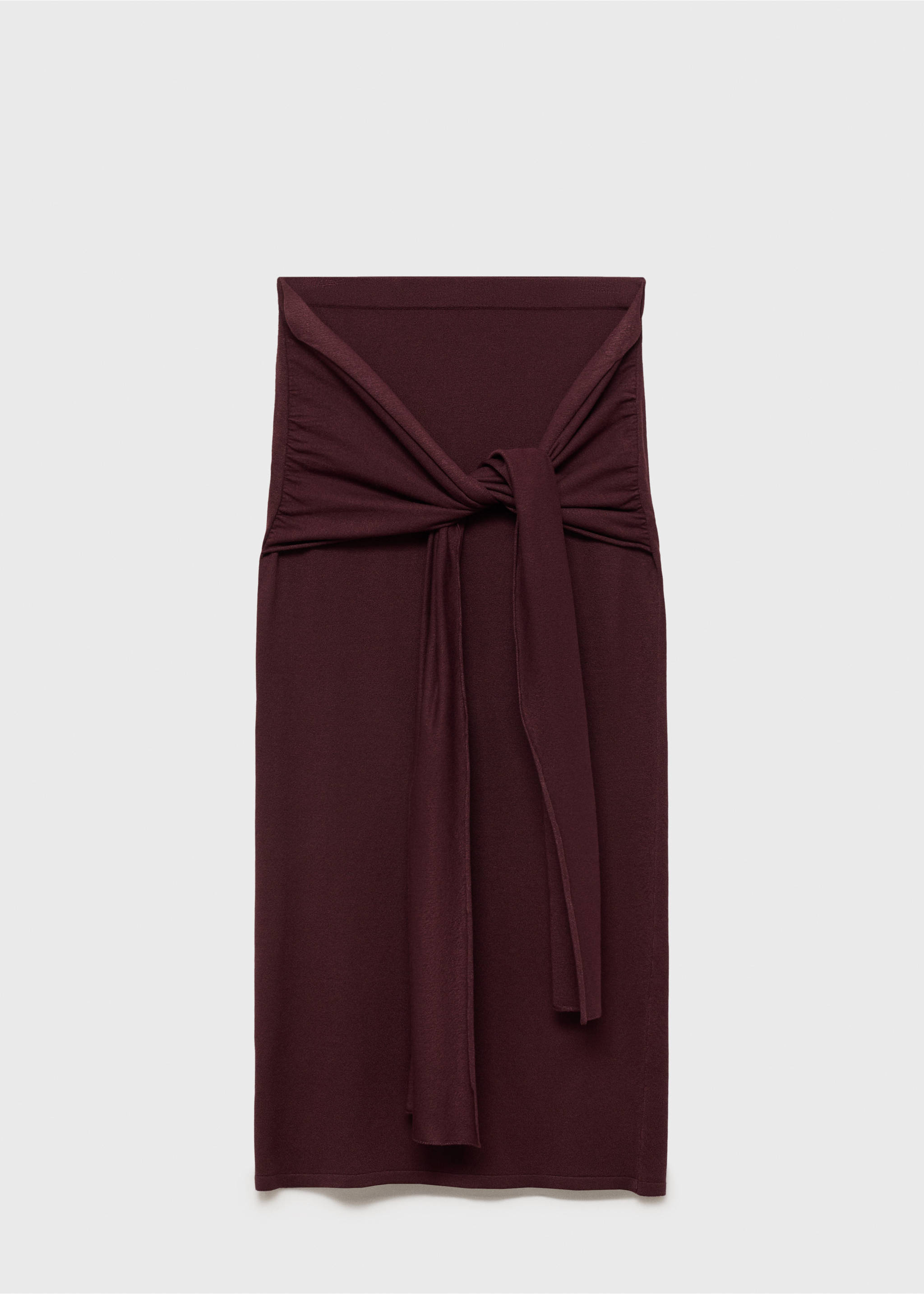 Knitted skirt with knot detail - Article without model, Chocolate. Ref: 87017191-00.