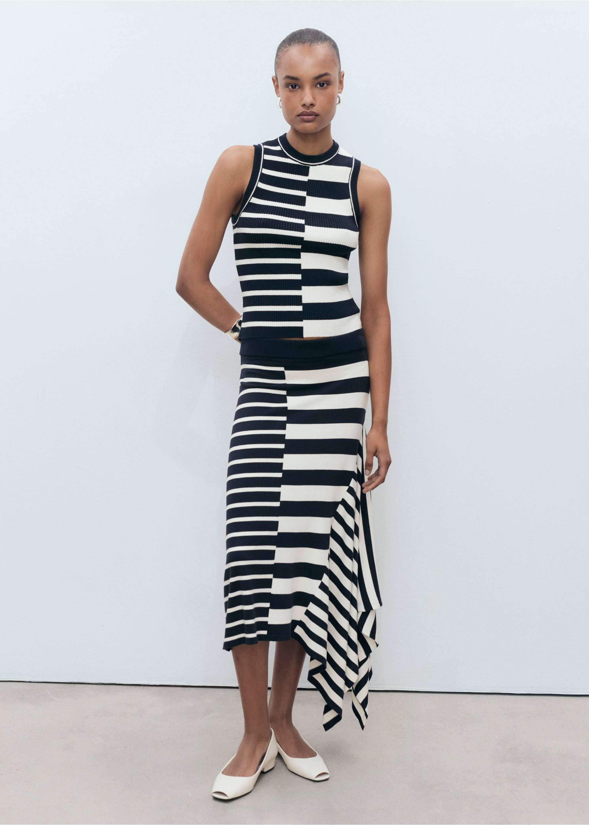 Striped knit top - General plane, Dark Navy. Ref: 87017193-00.