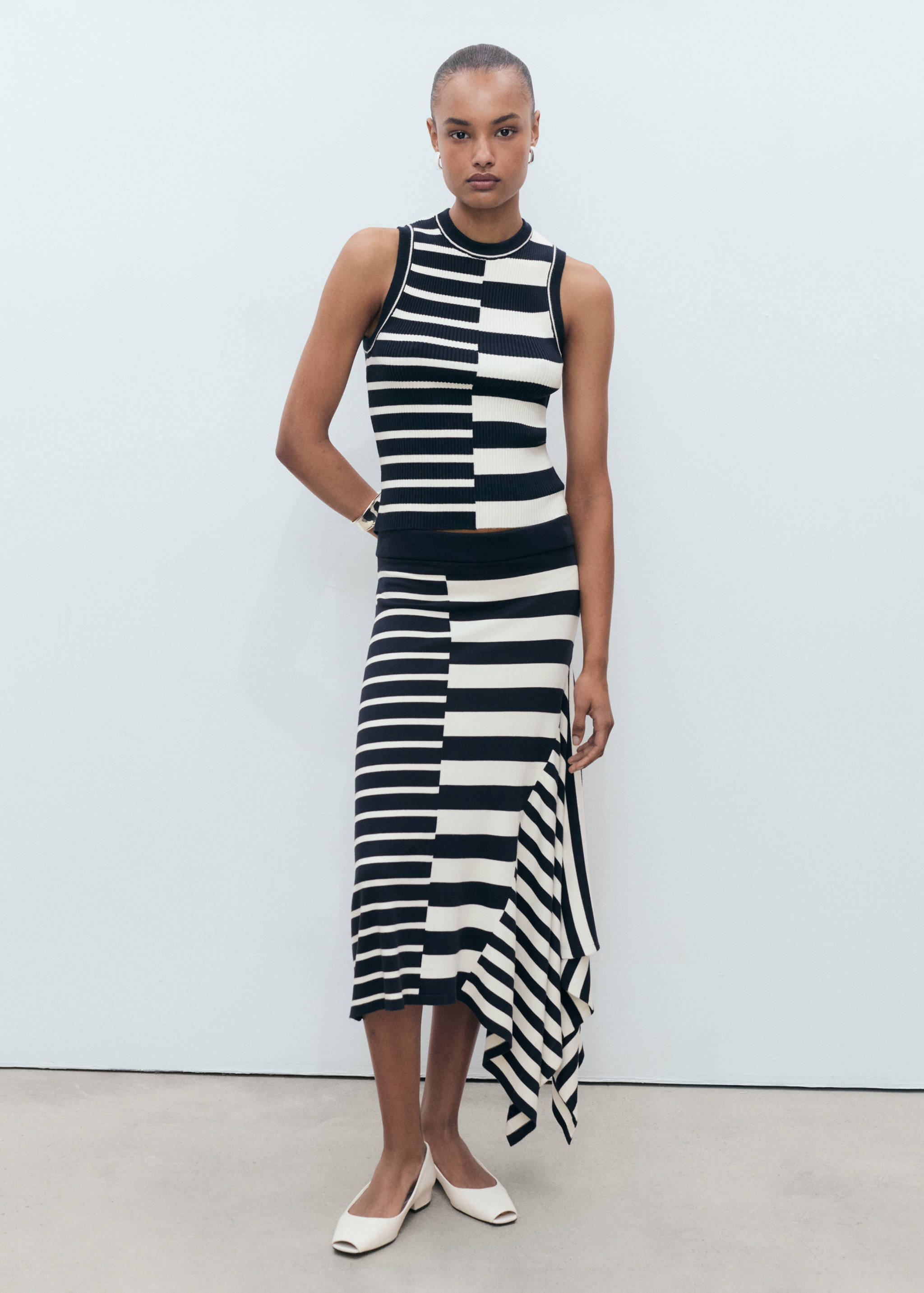 Top maille à rayures - Plan général