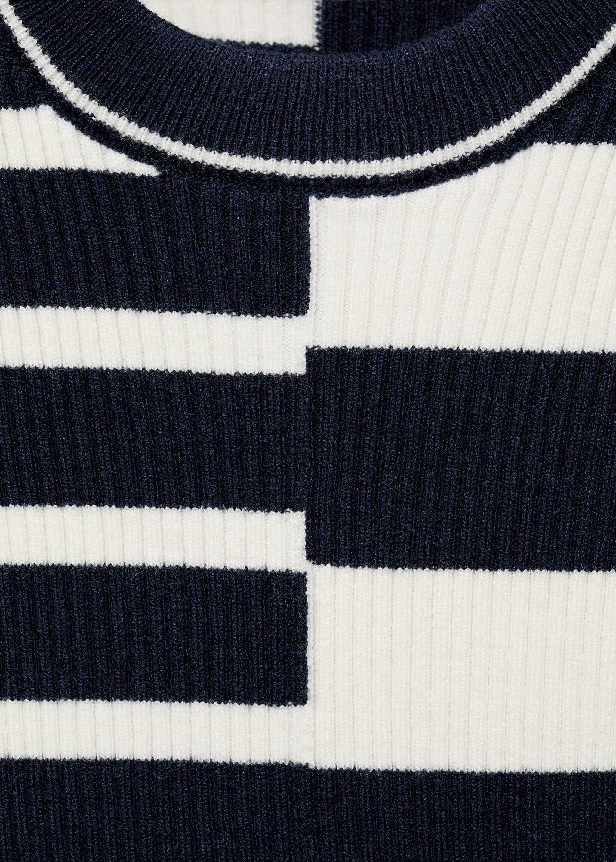 Striped knit top - Details of the article 0, Dark Navy. Ref: 87017193-00.