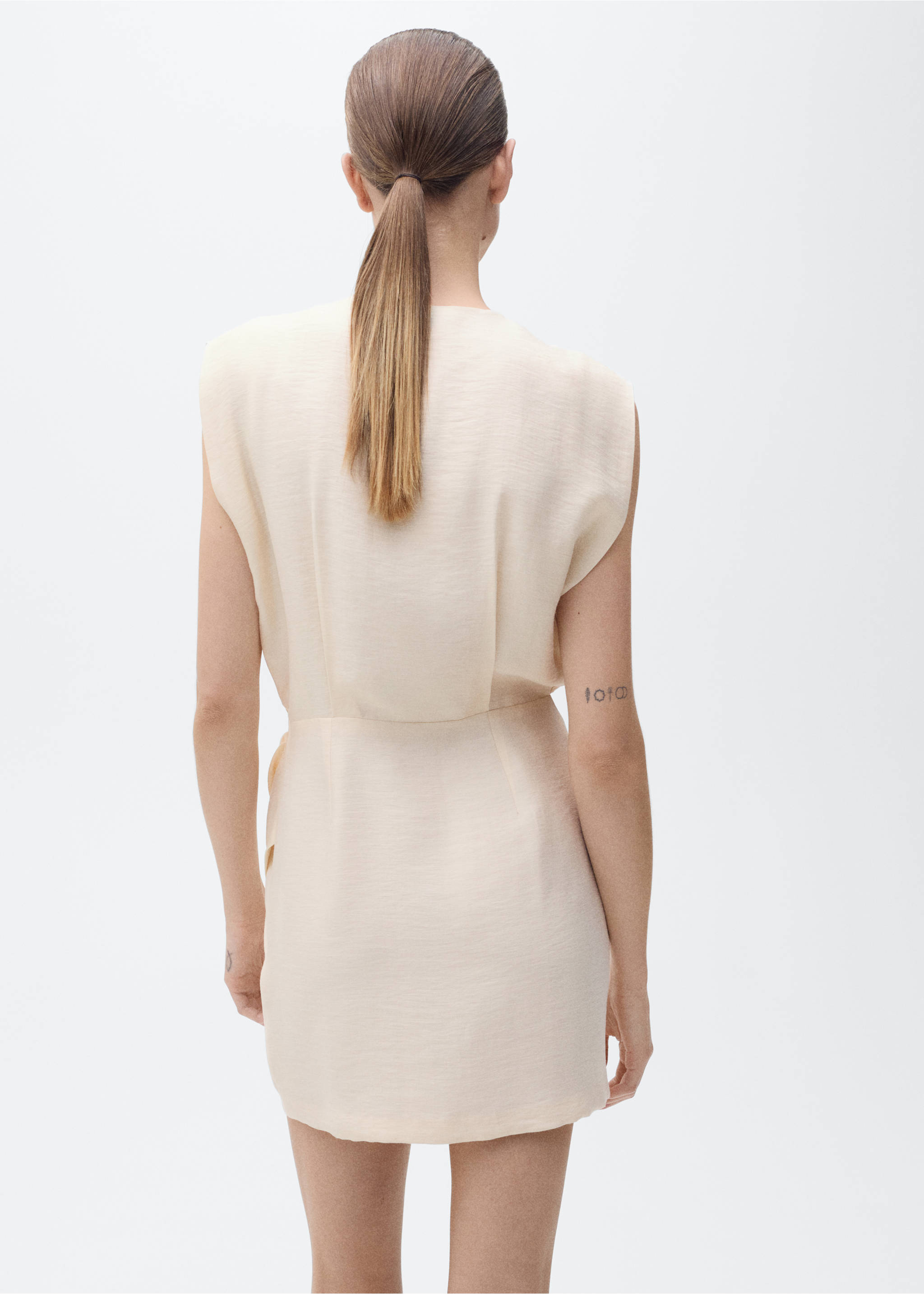 Lyocell wrap dress - Reverse of the article, Ecru. Ref: 87017195-00.
