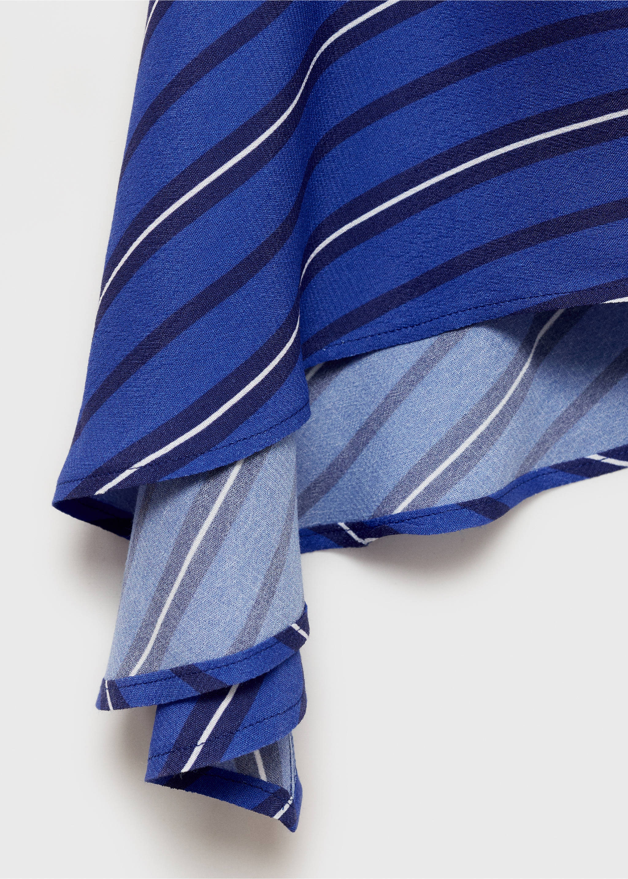 Asymmetrical striped blouse - Details of the article 0, Blue. Ref: 87017196-00.