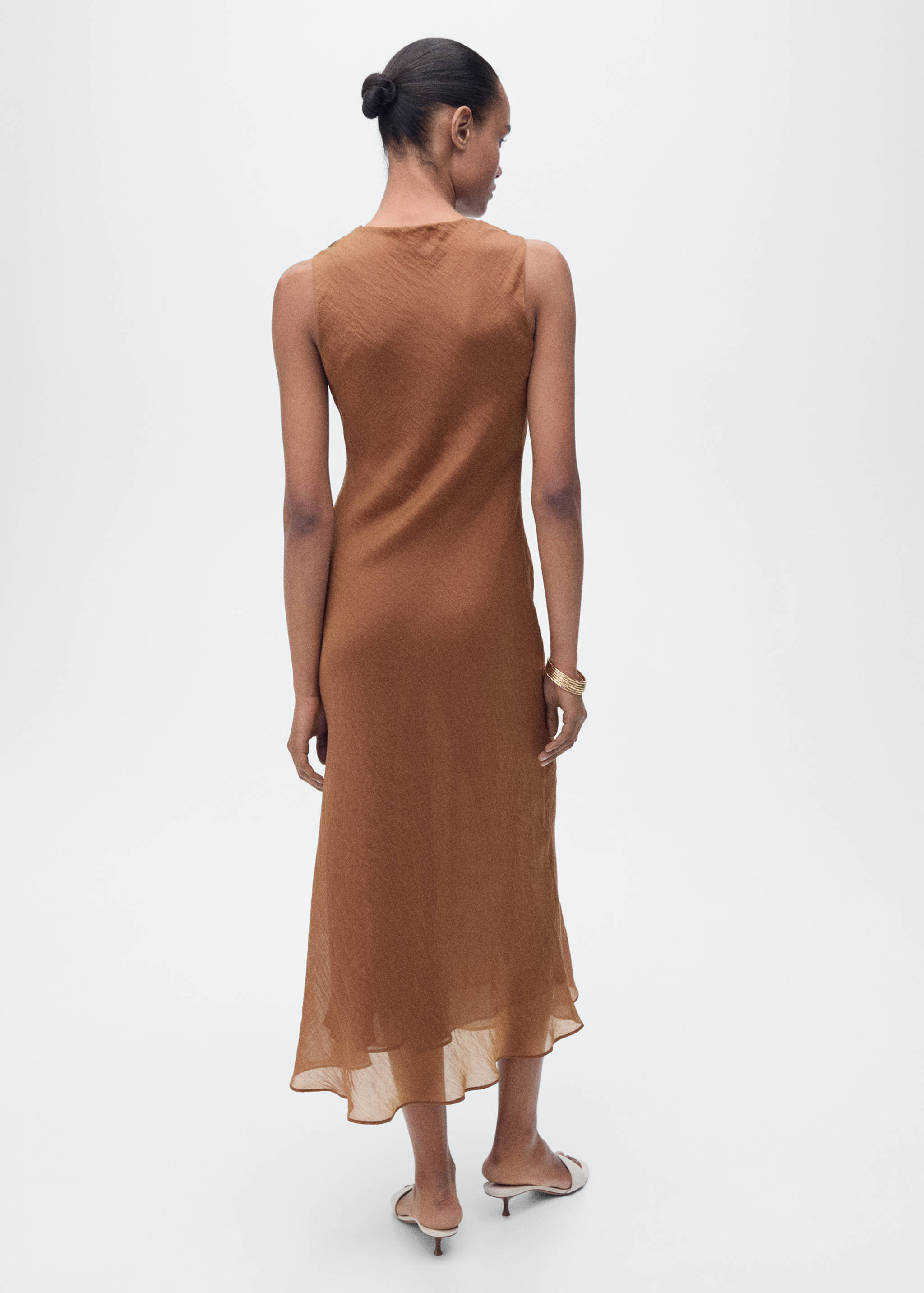 Draped-neck lyocell dress - Reverse of the article