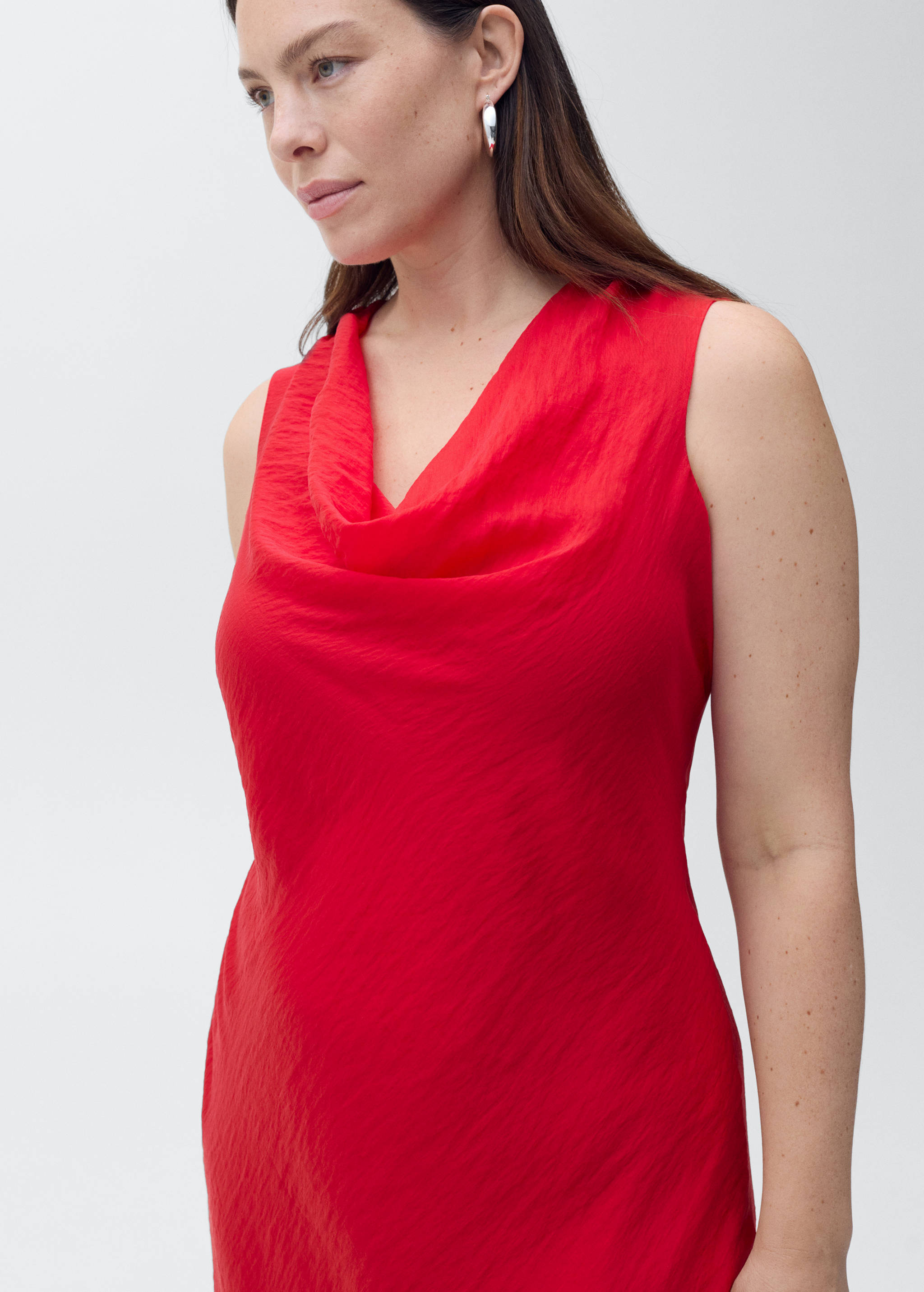 Draped-neck lyocell dress - Details of the article 5