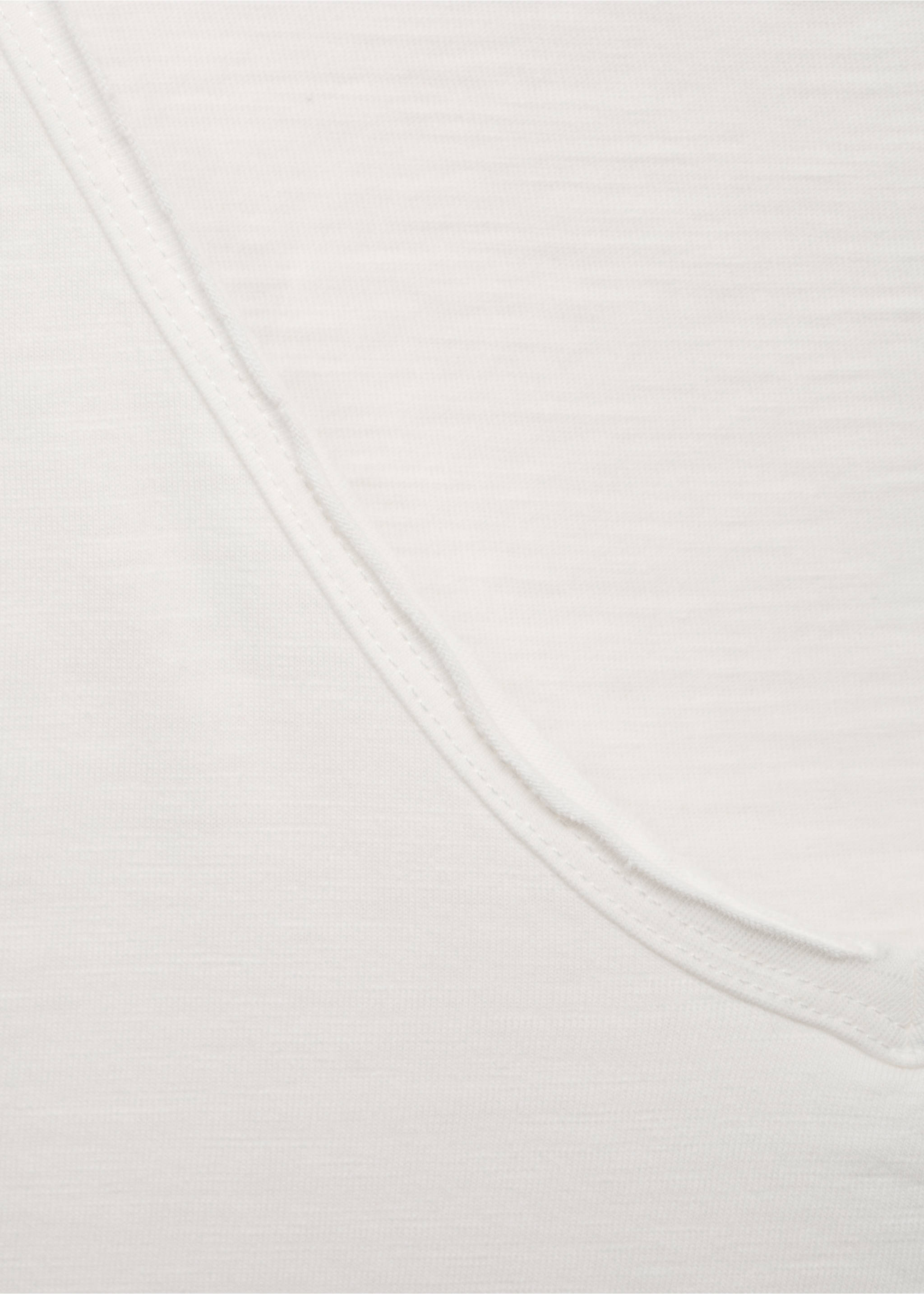 Camiseta algodón cuello pico - Detalle del artículo 8, Blanco roto. Ref: 87017686-00.
