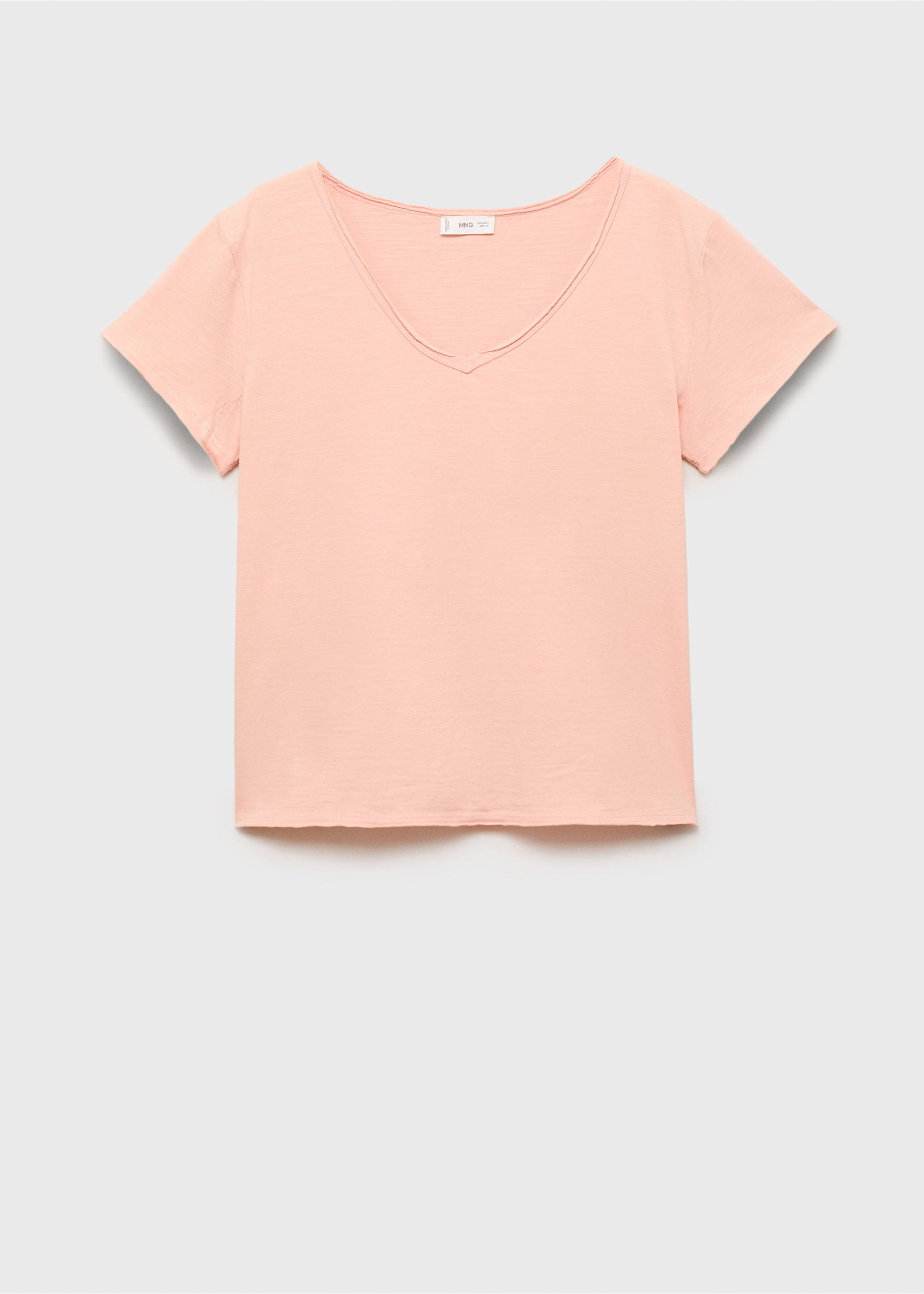 V-neck cotton T-shirt - Article without model, Strawberry. Ref: 87017686-00.