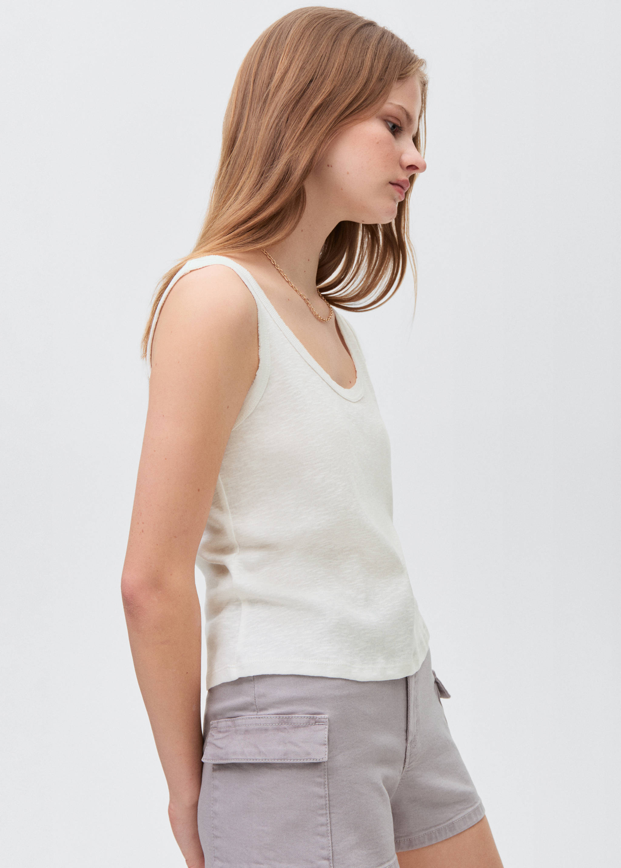 T-shirt sans manches coton - Plan moyen