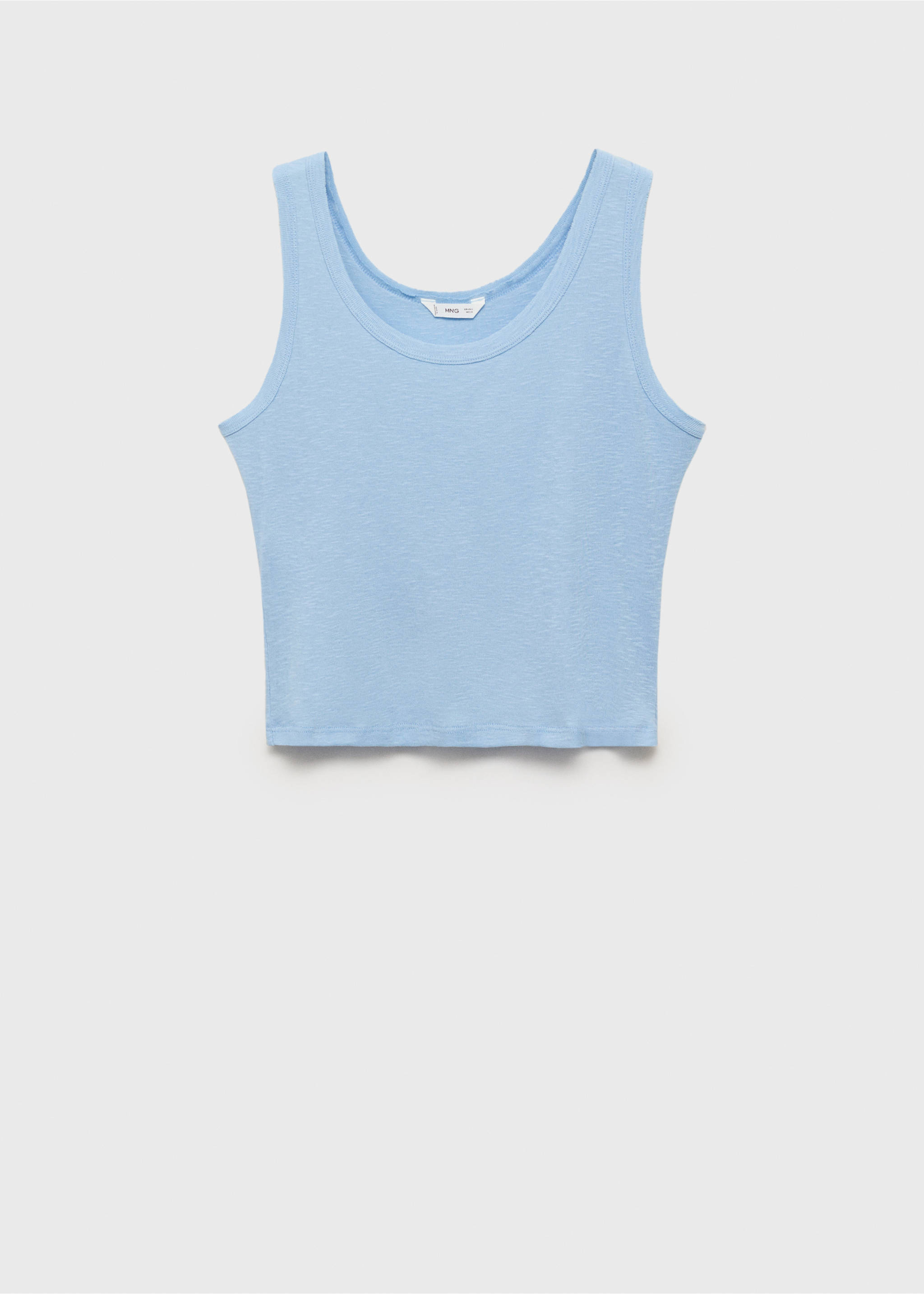 Ärmelloses Baumwoll-T-Shirt - Artikel ohne Model, Himmelblau. Ref: 87017687-00.