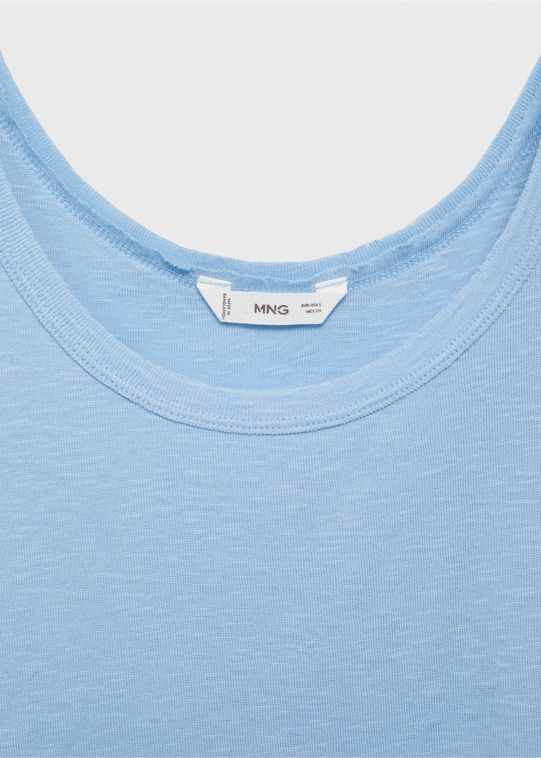 Ärmelloses Baumwoll-T-Shirt - Detail des Artikels 8, Himmelblau. Ref: 87017687-00.