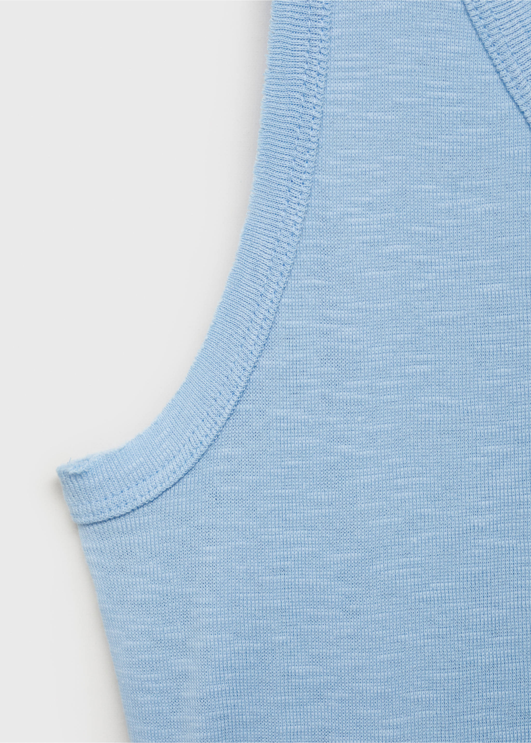 Ärmelloses Baumwoll-T-Shirt - Detail des Artikels 0, Himmelblau. Ref: 87017687-00.