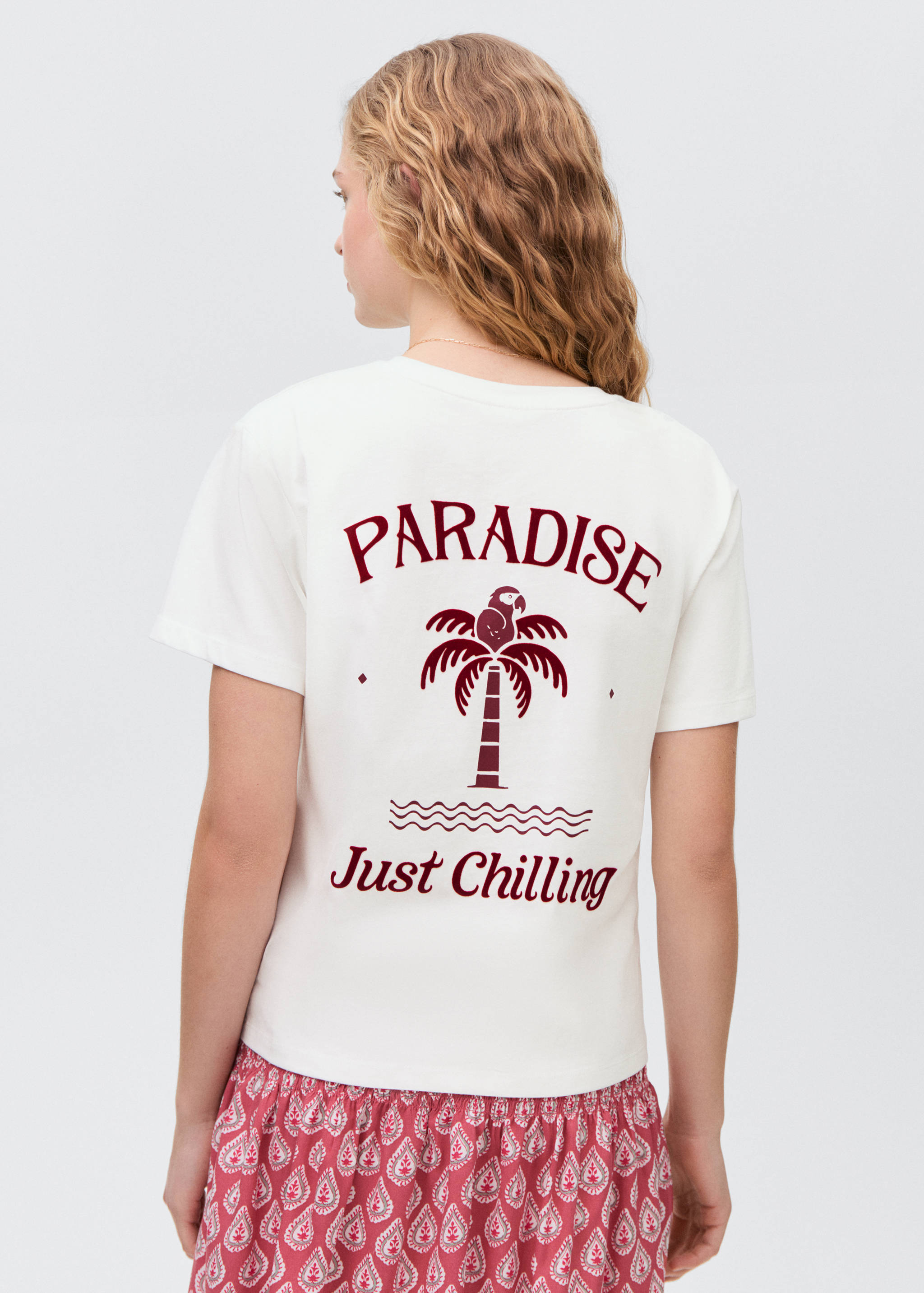 Flocked t-shirt with message - Reverse of the article