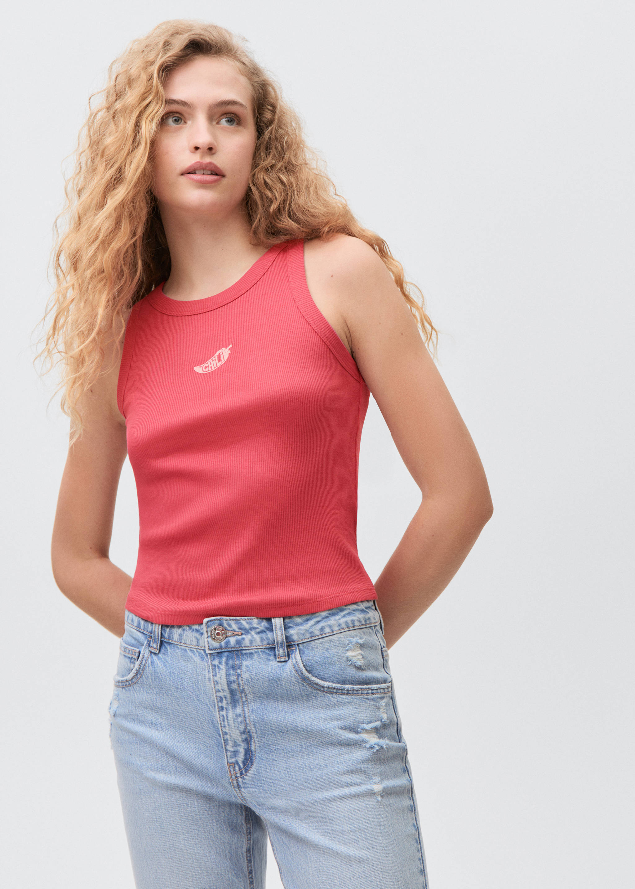 Top crop estampado - Plano medio