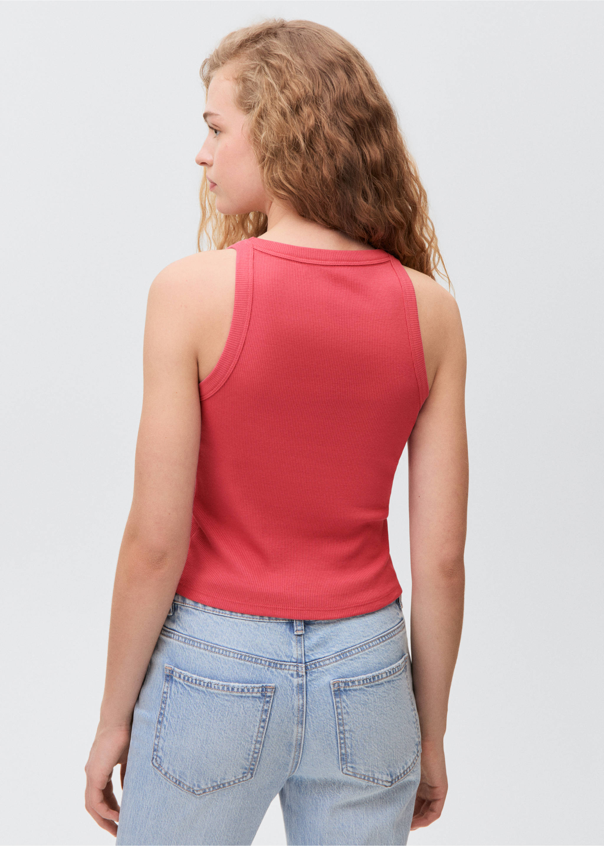 Top crop estampado - Reverso del artículo, Fresa. Ref: 87017689-00.