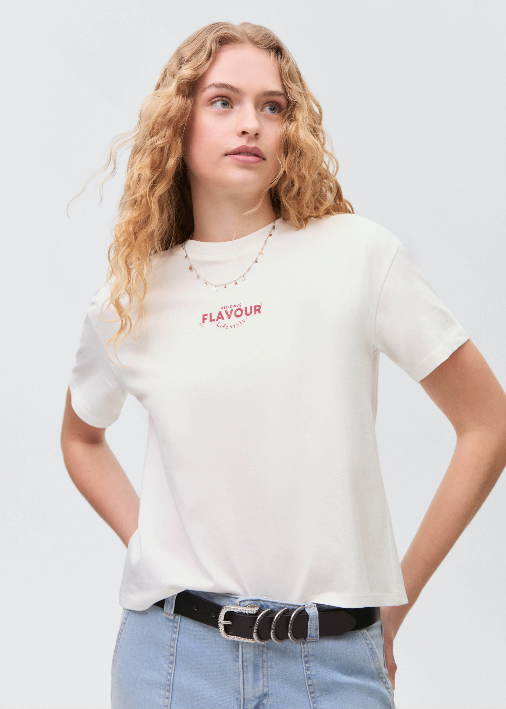 Short-sleeved printed t-shirt - Medium plane, Off White. Ref: 87017694-00.