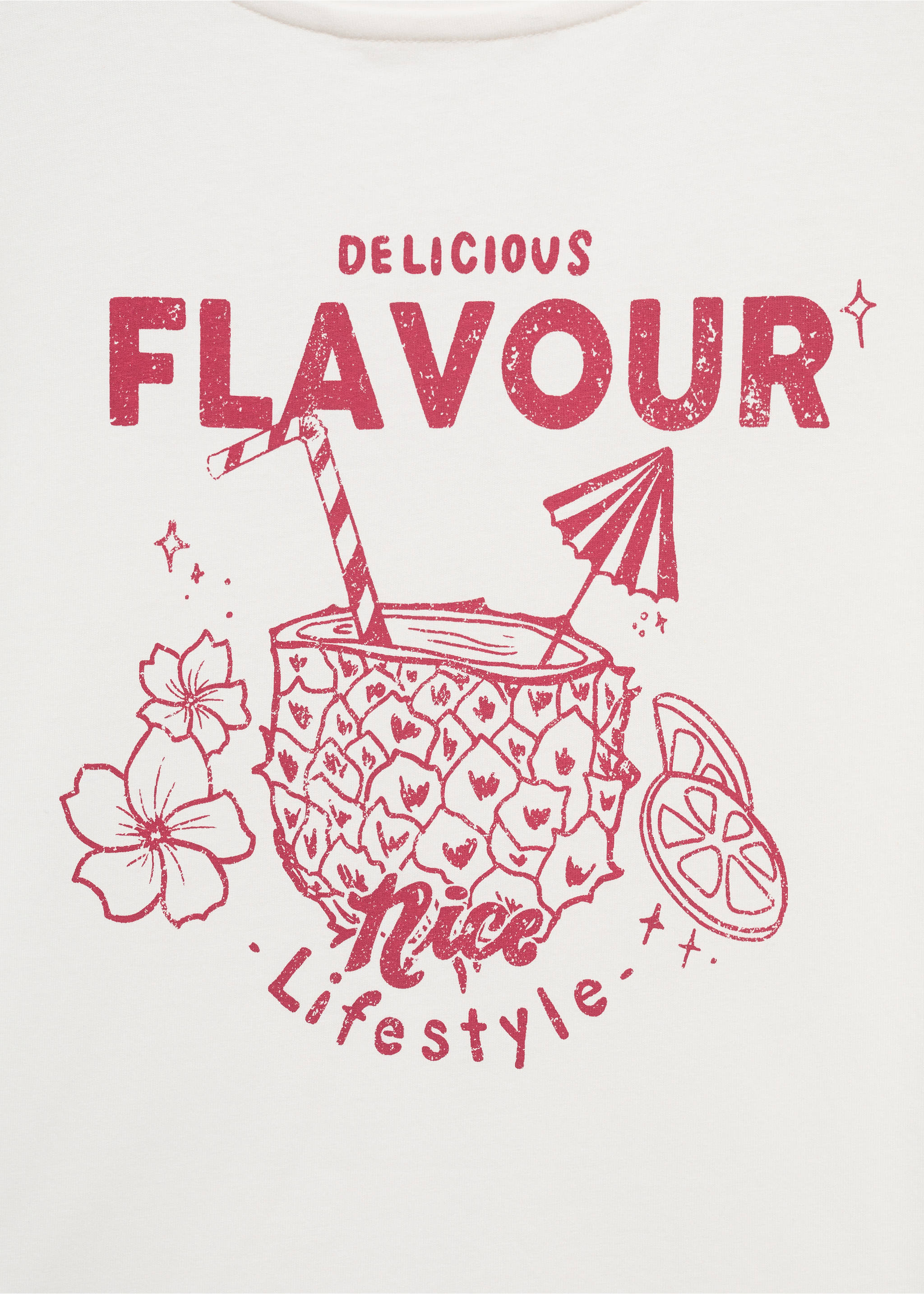 Short-sleeved printed t-shirt - Details of the article 0, Off White. Ref: 87017694-00.