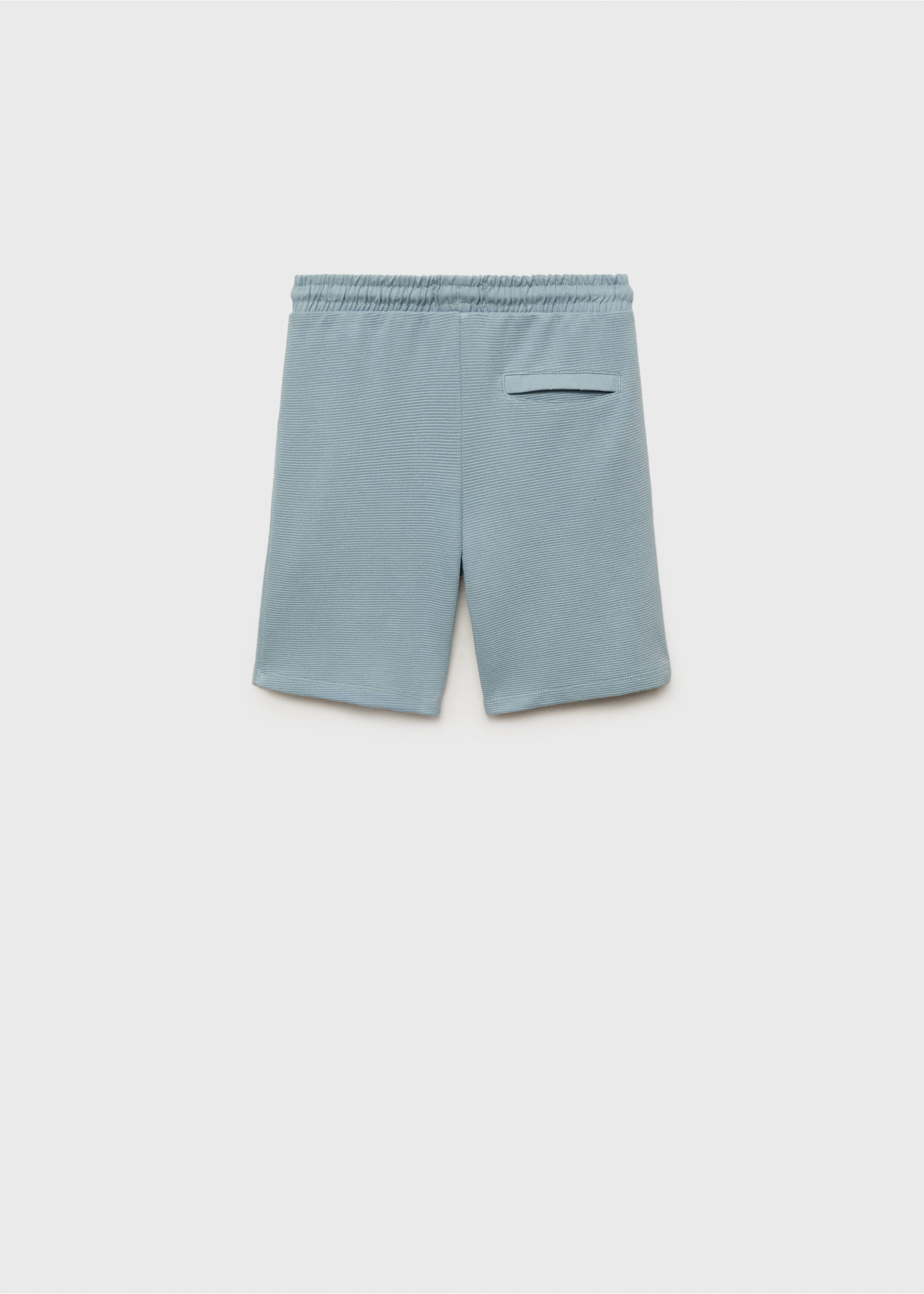 Elastic waist Bermuda shorts - Reverse of the article, Blue. Ref: 87017706-00.