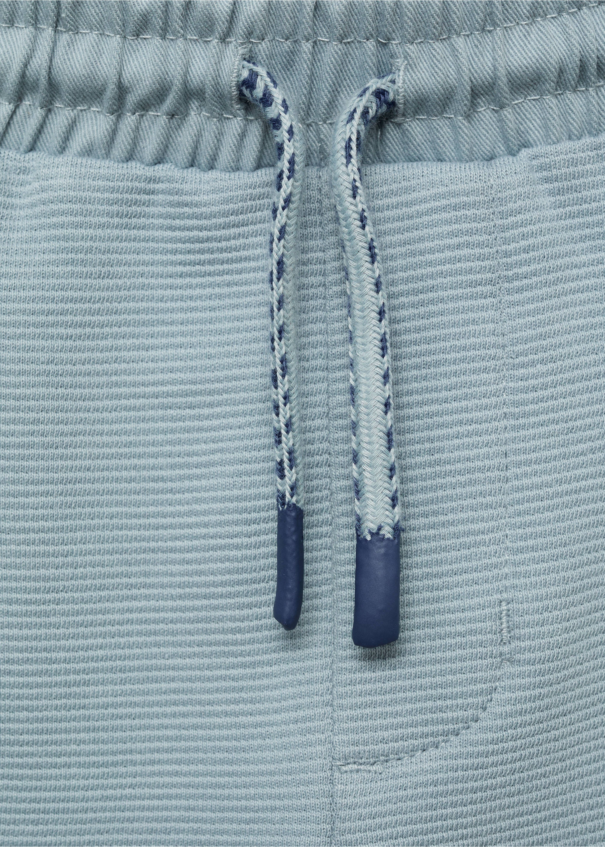 Elastic waist Bermuda shorts - Details of the article 8, Blue. Ref: 87017706-00.