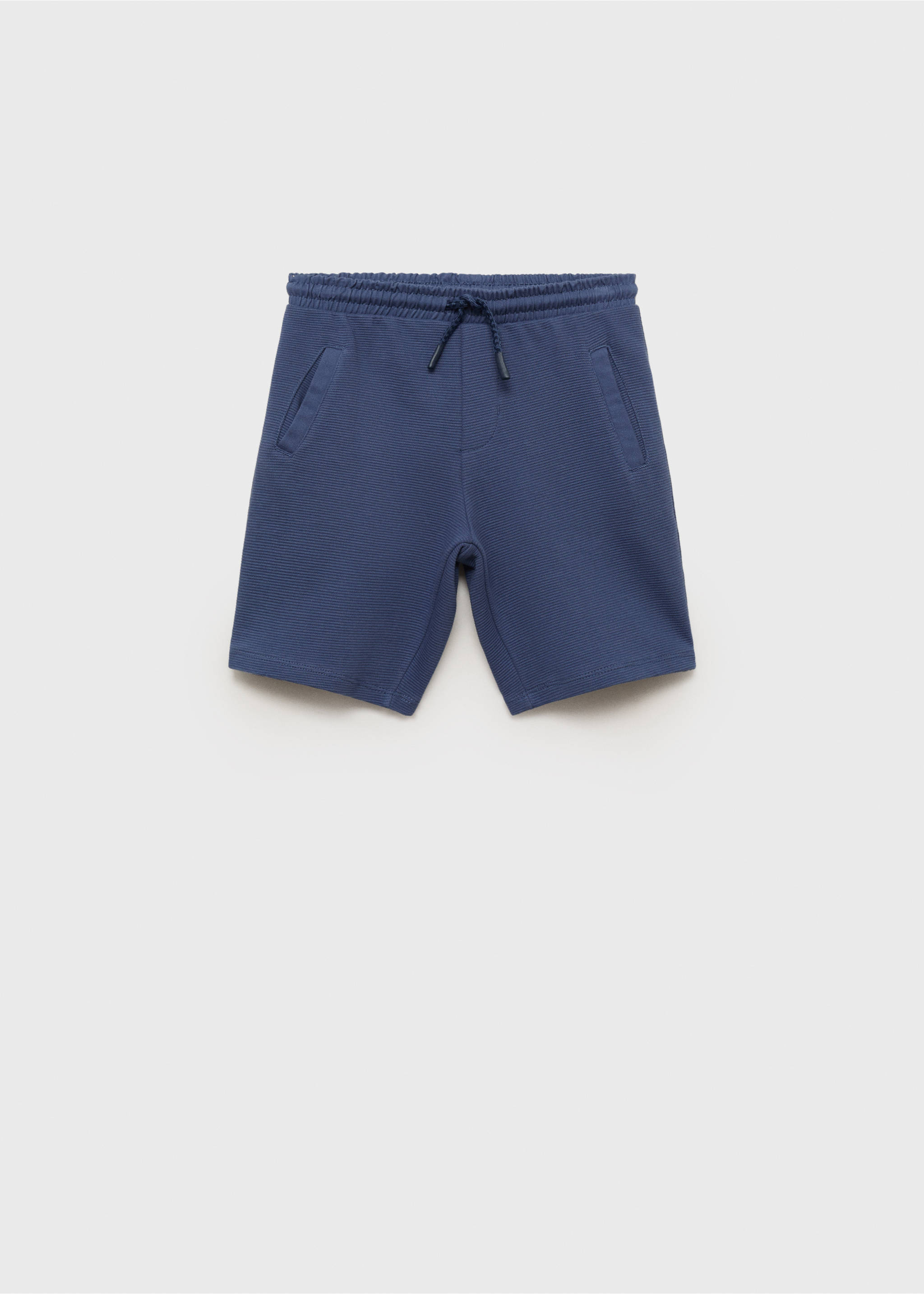 Elastic waist Bermuda shorts - Article without model, Navy. Ref: 87017706-00.