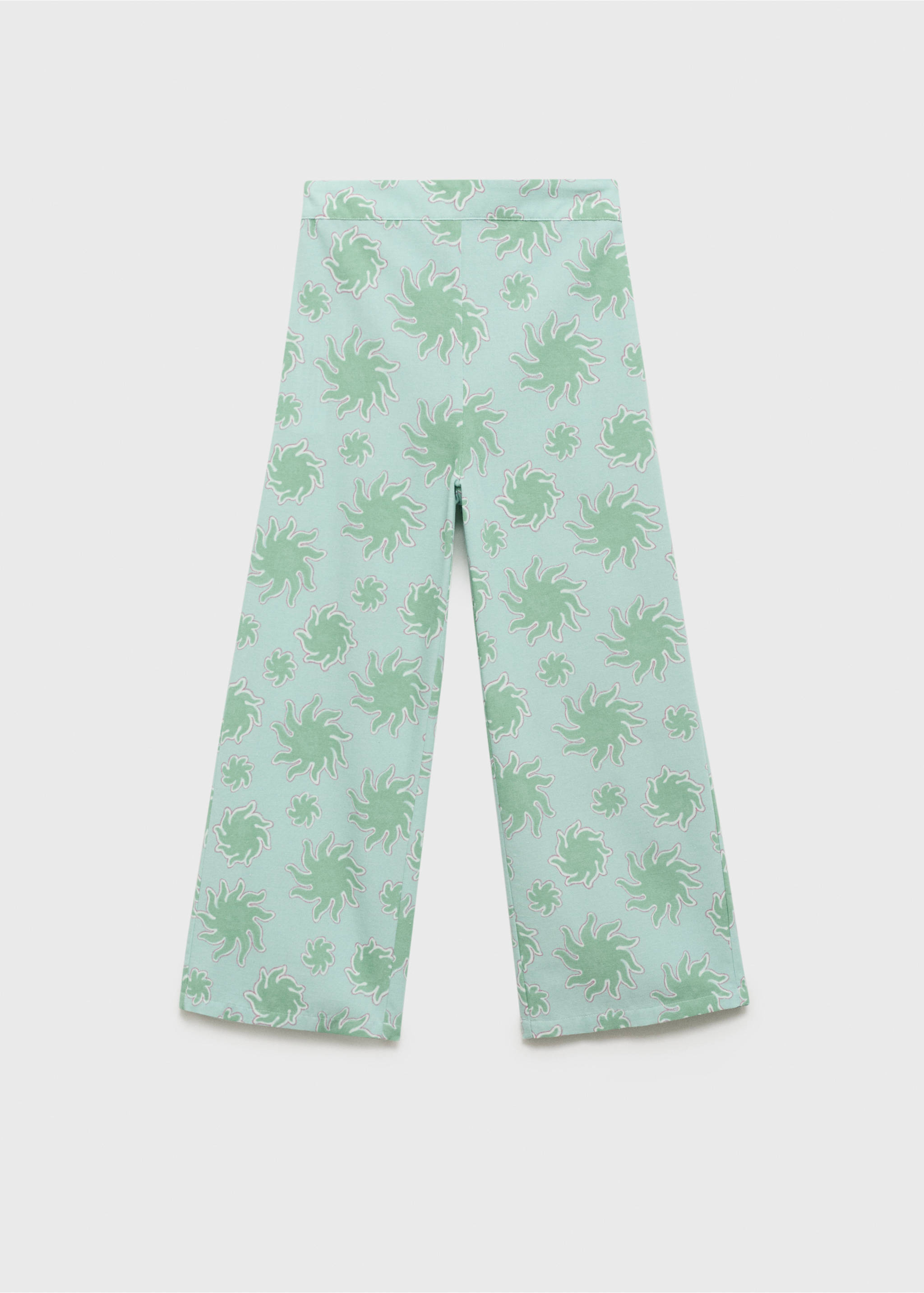 Bedrukte rechte broek - Artikel zonder model, Pastelgroen. Ref: 87017708-00.