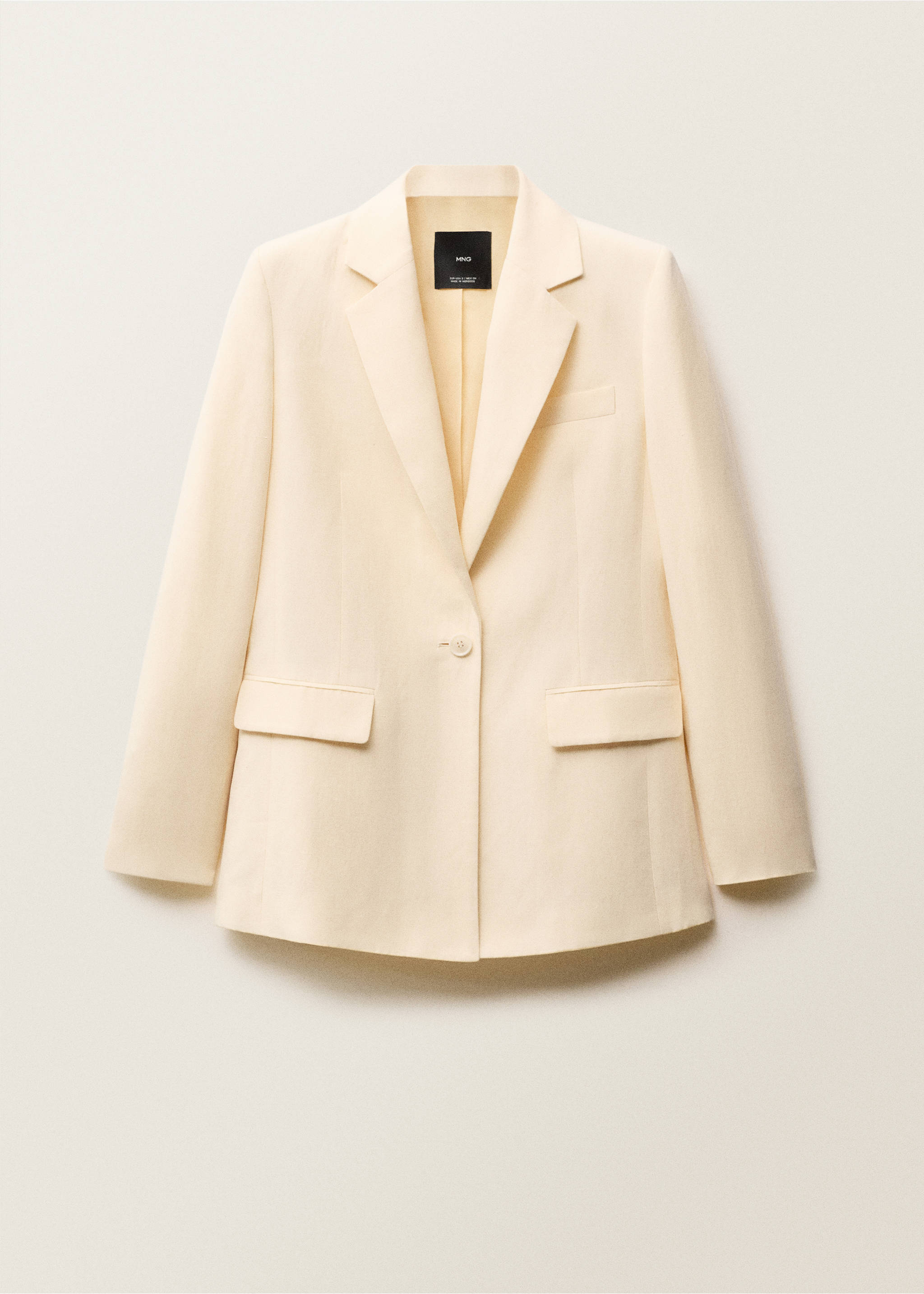 Linen-blend suit jacket - Article without model, Vanilla. Ref: 87017720-00.
