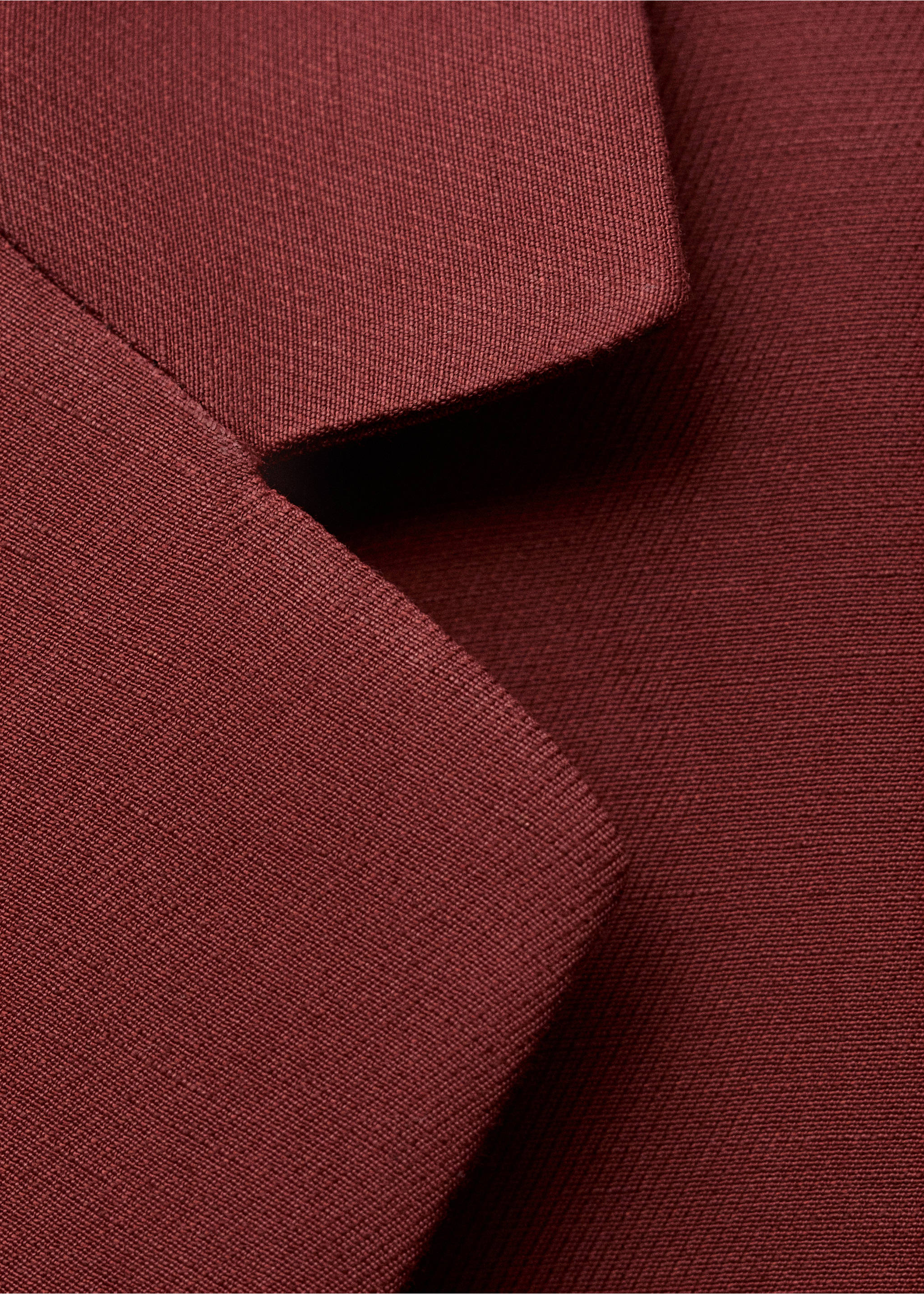 Oblekový blejzr ze lněné směsi - Detail zboží 8, Červené víno. Ref: 87017721-00.