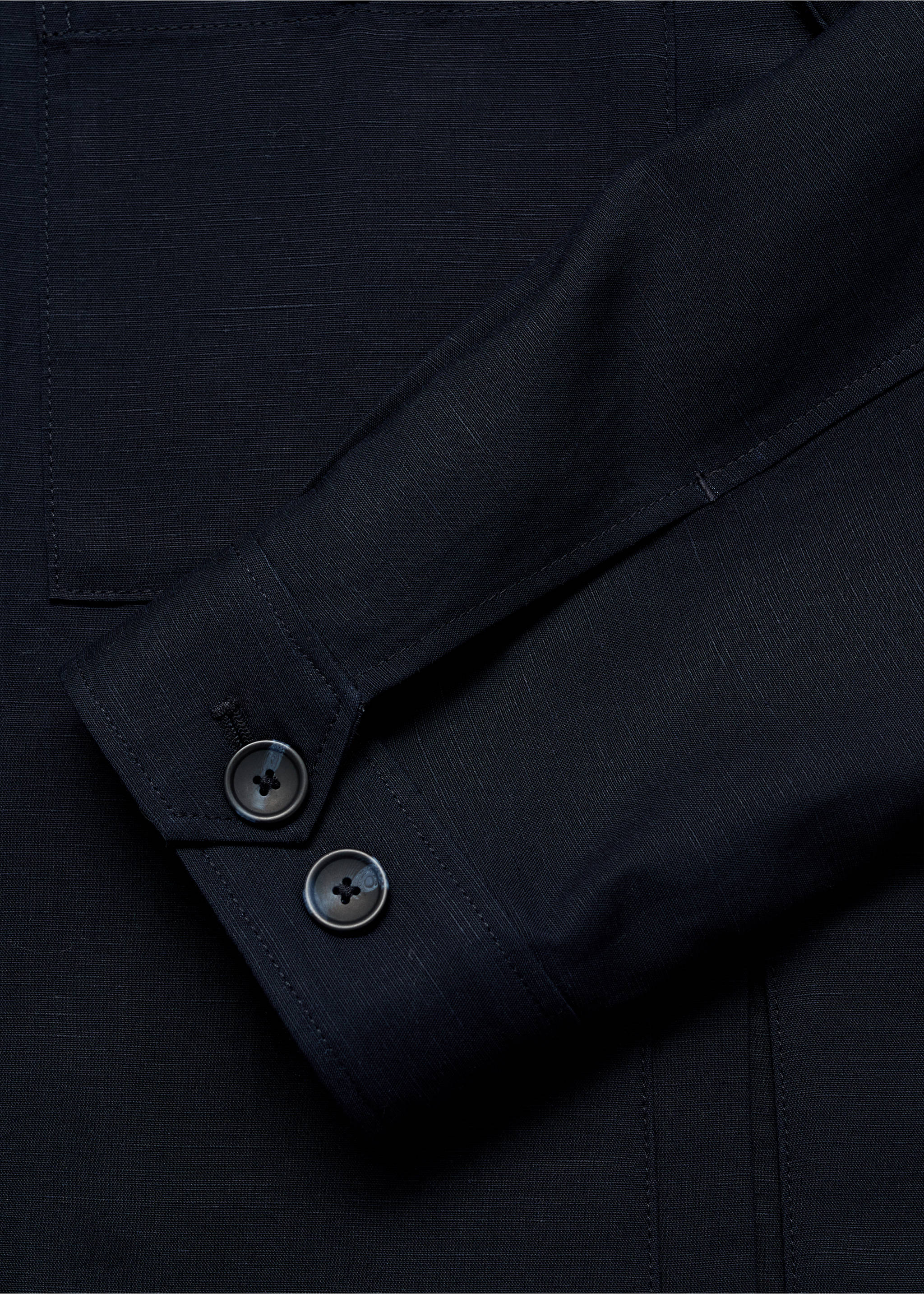Lyocell linen overshirt with pockets - Details of the article 0, Dark Navy. Ref: 87017888-00.