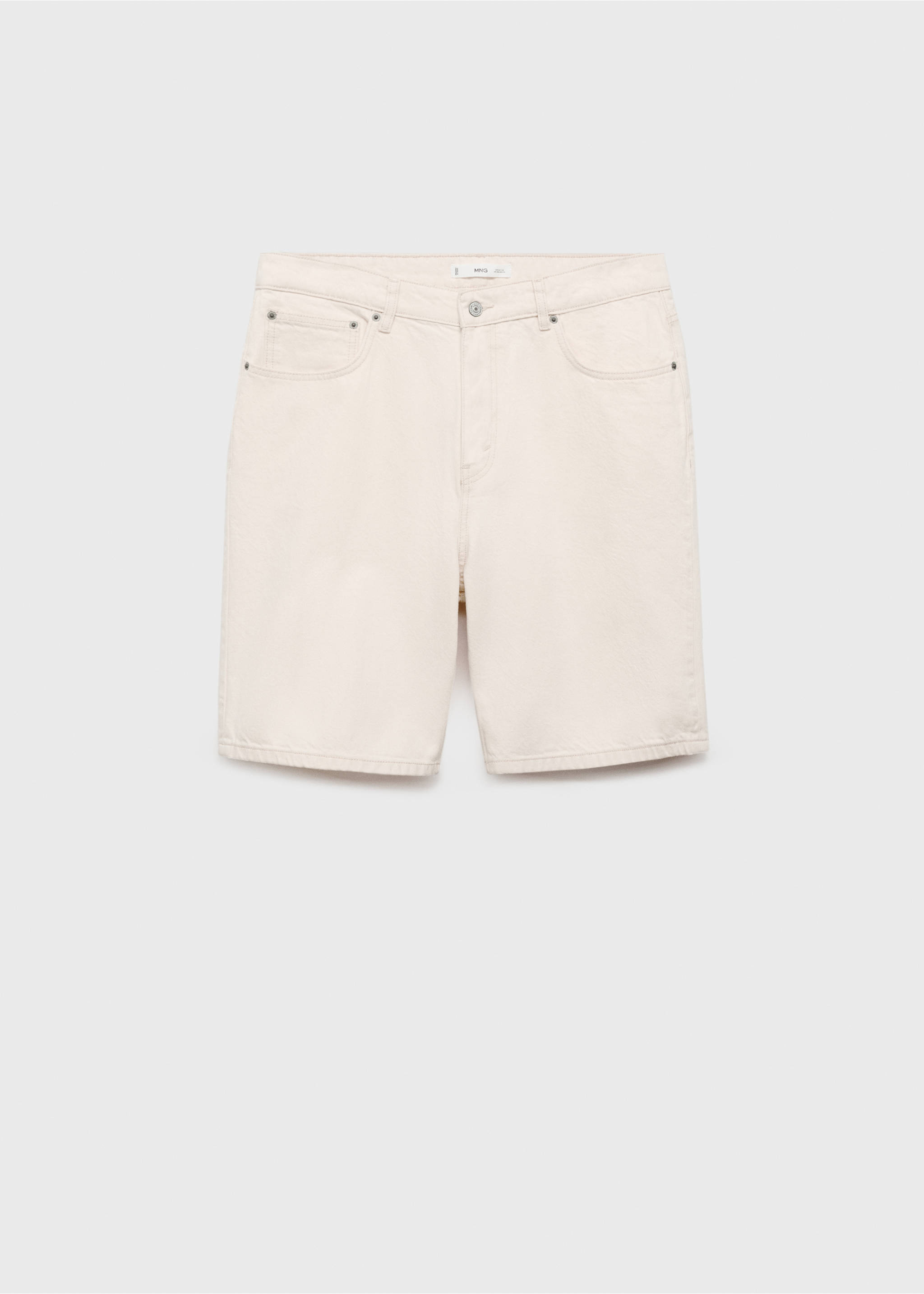 Denim relaxed-fit bermuda shorts - Article without model, Off White. Ref: 87017890-00.
