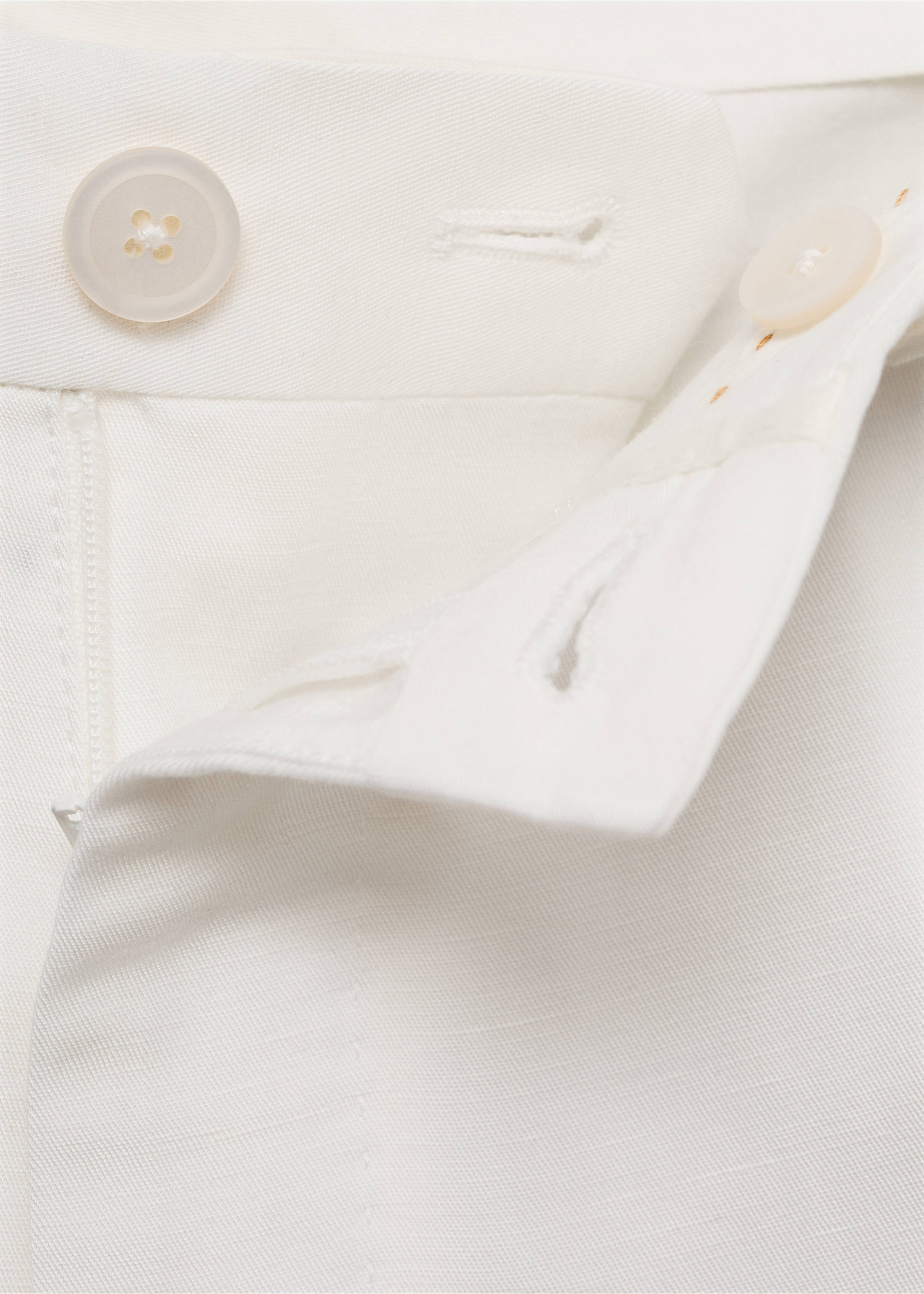 Linen-blend pleated trousers - Details of the article 8, Off White. Ref: 87017895-00.
