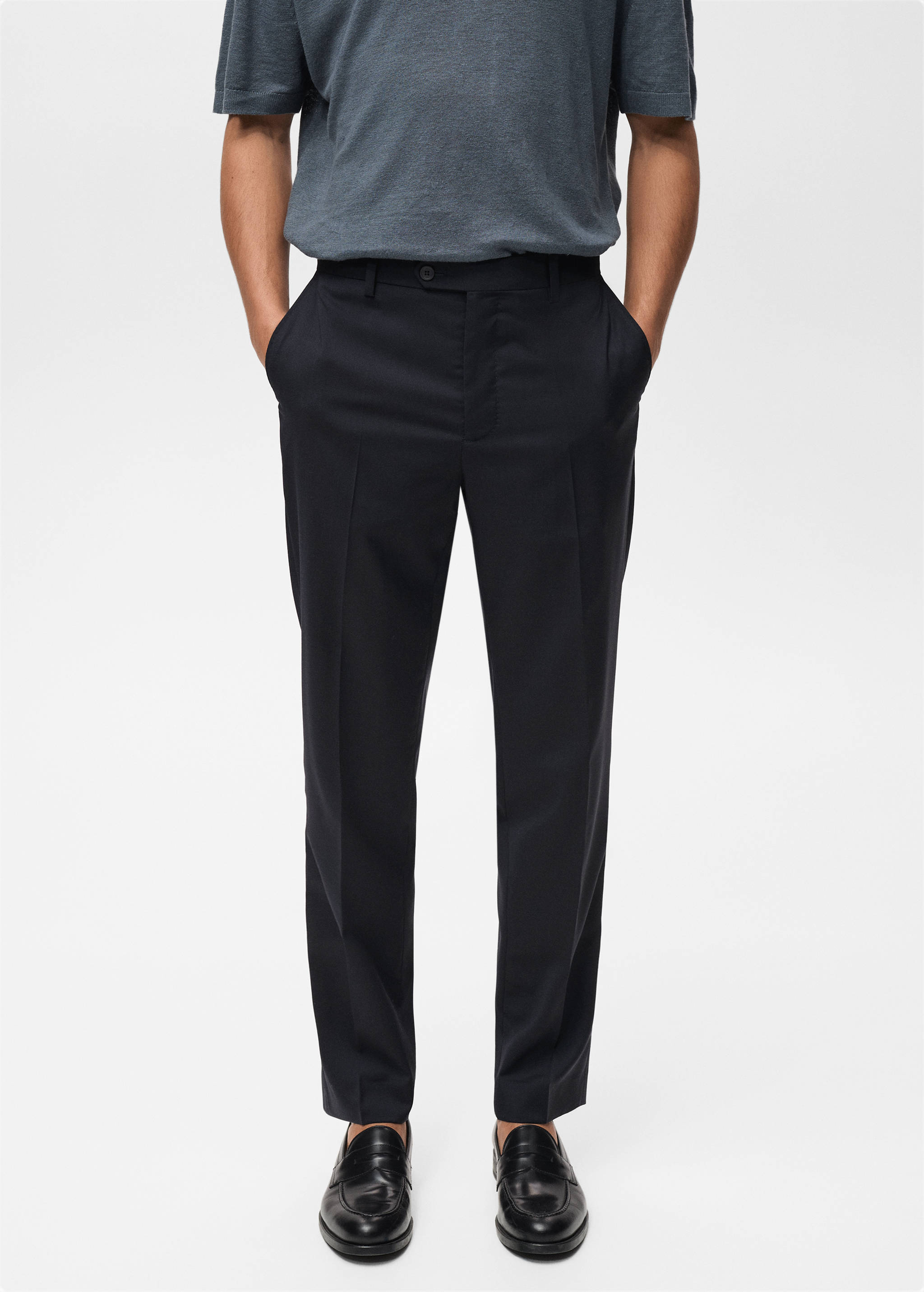 Cold wool slim-fit trousers - Medium plane