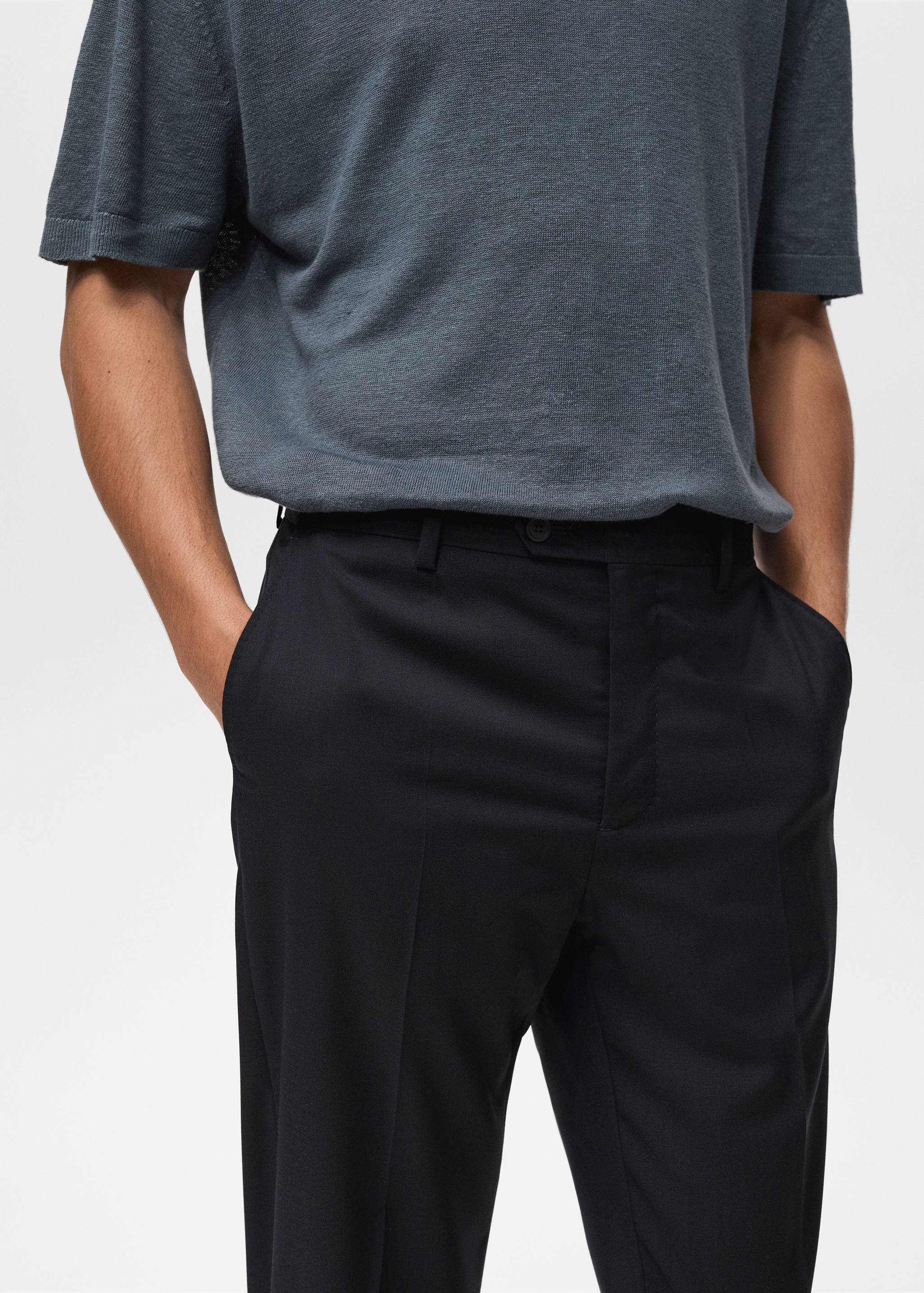 Cold wool slim-fit trousers - Details of the article 1