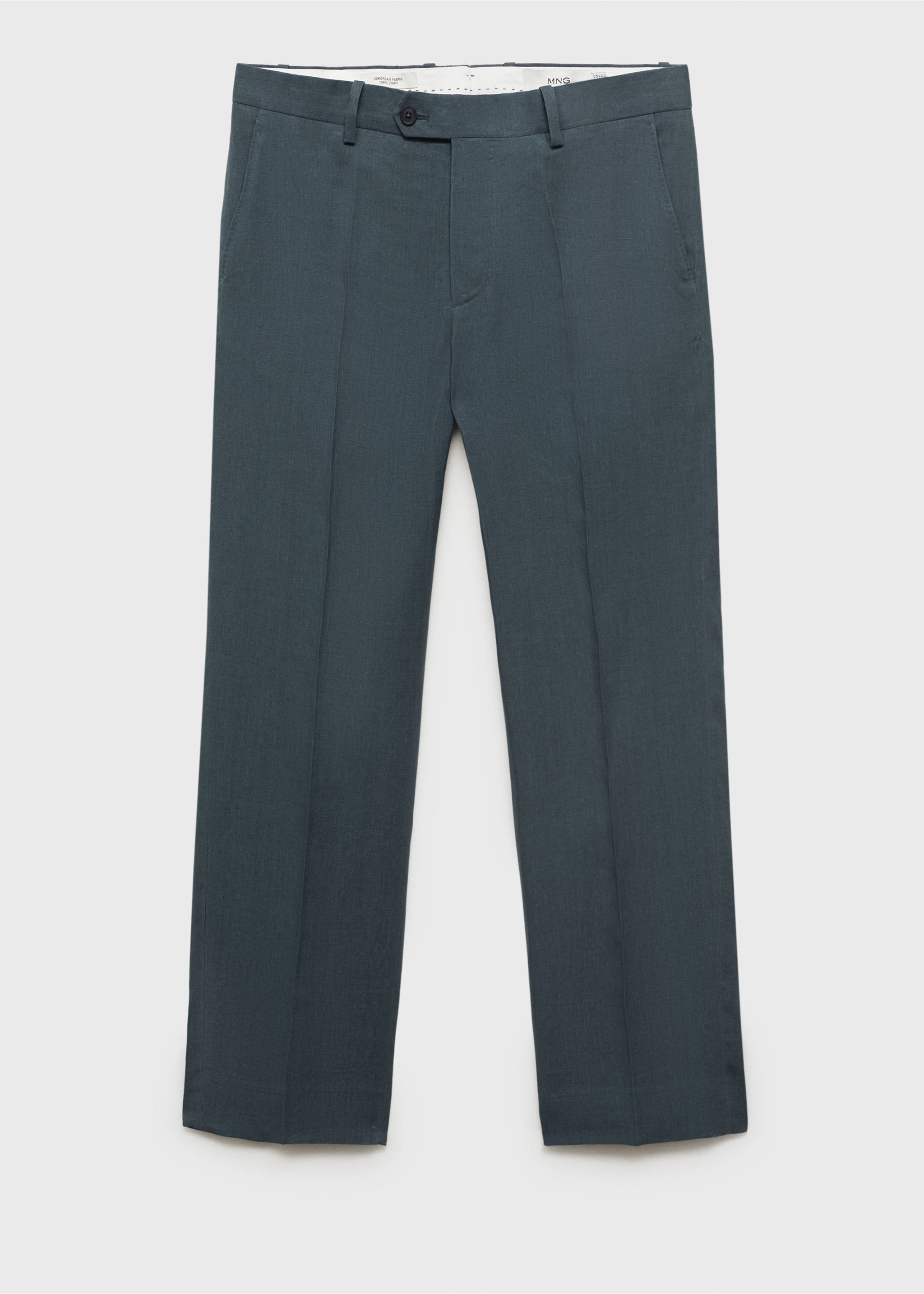Pantalon 100 % lin droit - Article sans modèle, Turquoise. Ref: 87017897-00.