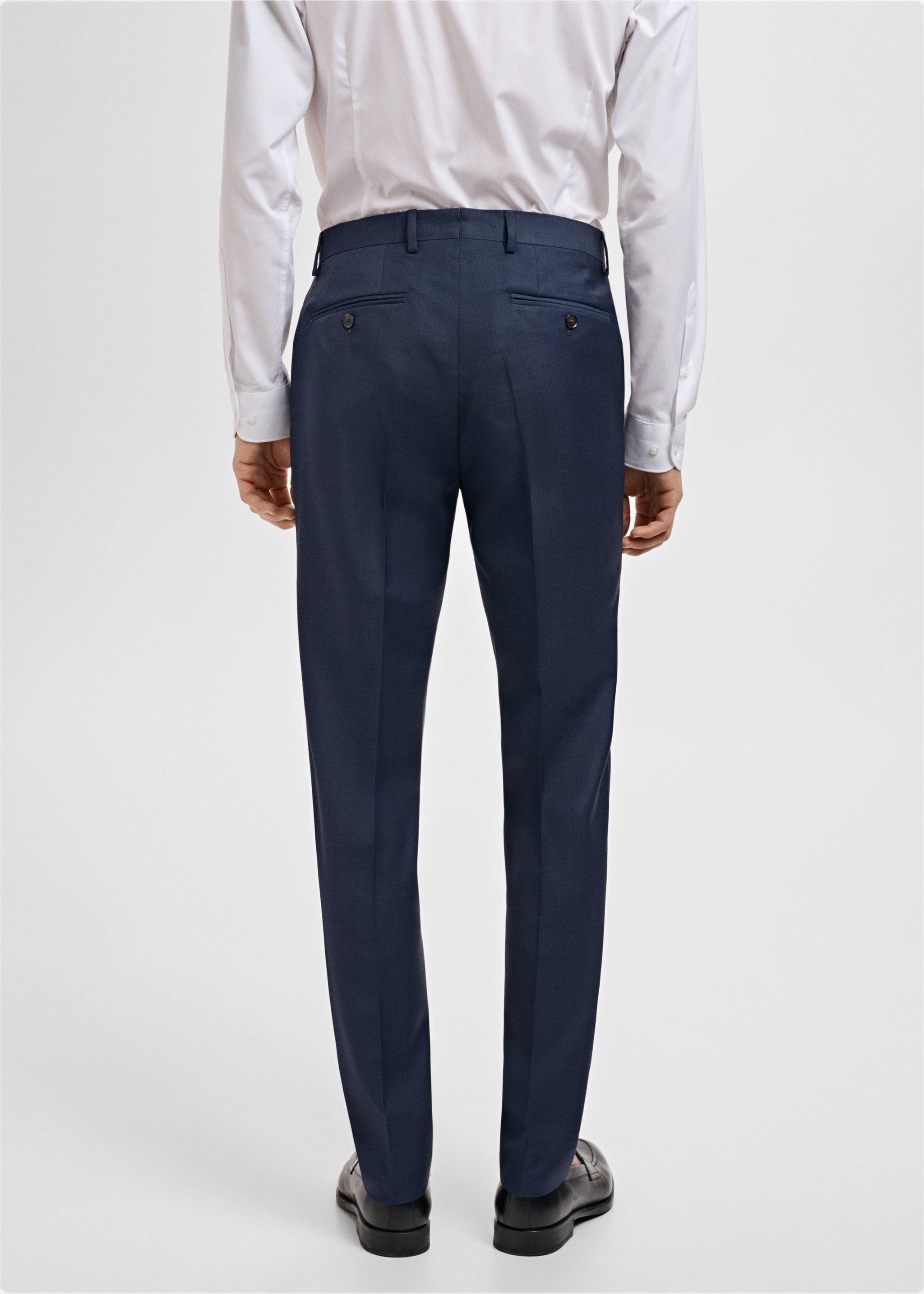 Venice 100% virgin wool suit trousers - Reverse of the article, Navy. Ref: 87017898-00.