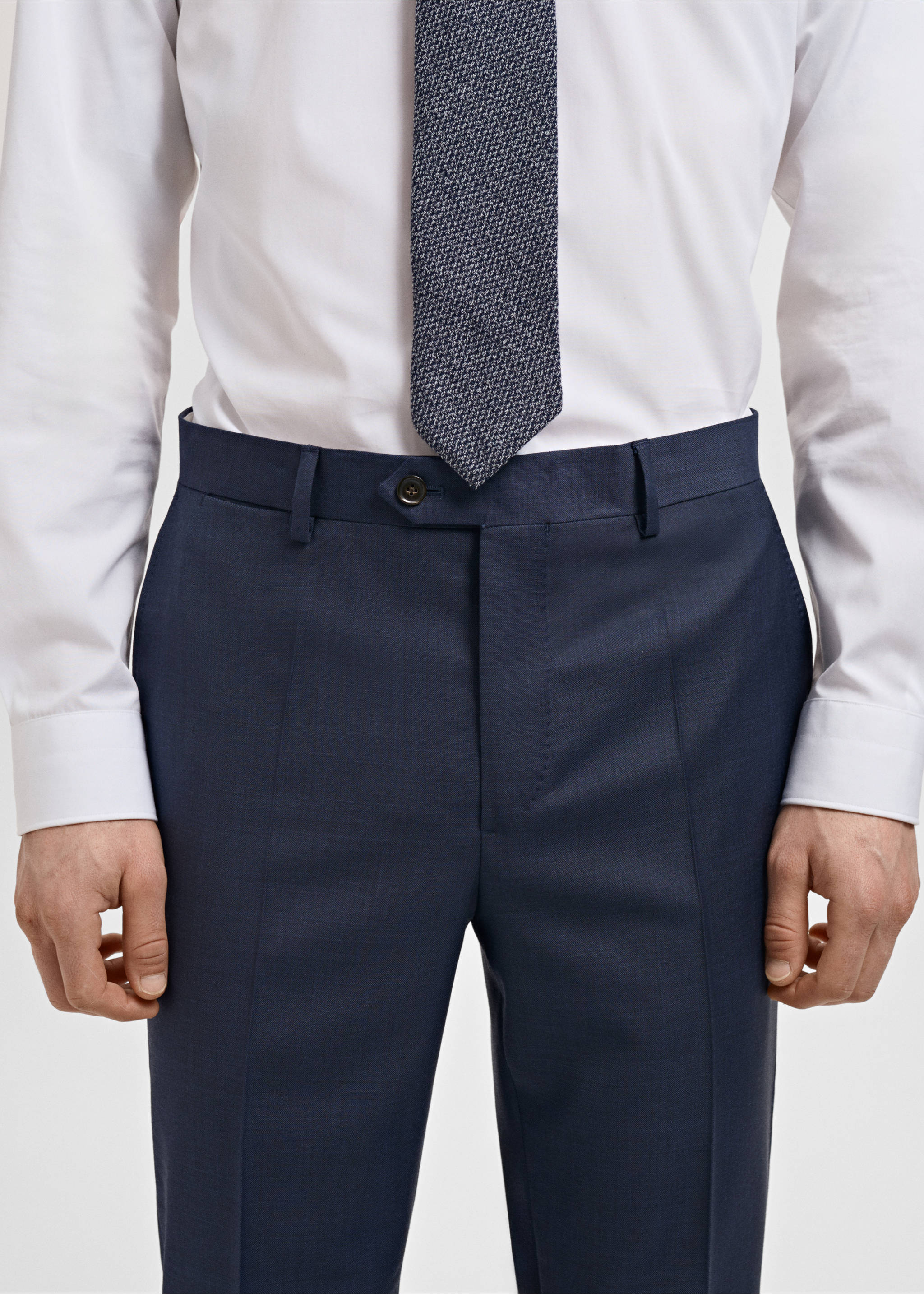 Venice 100% virgin wool suit trousers - Details of the article 3, Navy. Ref: 87017898-00.