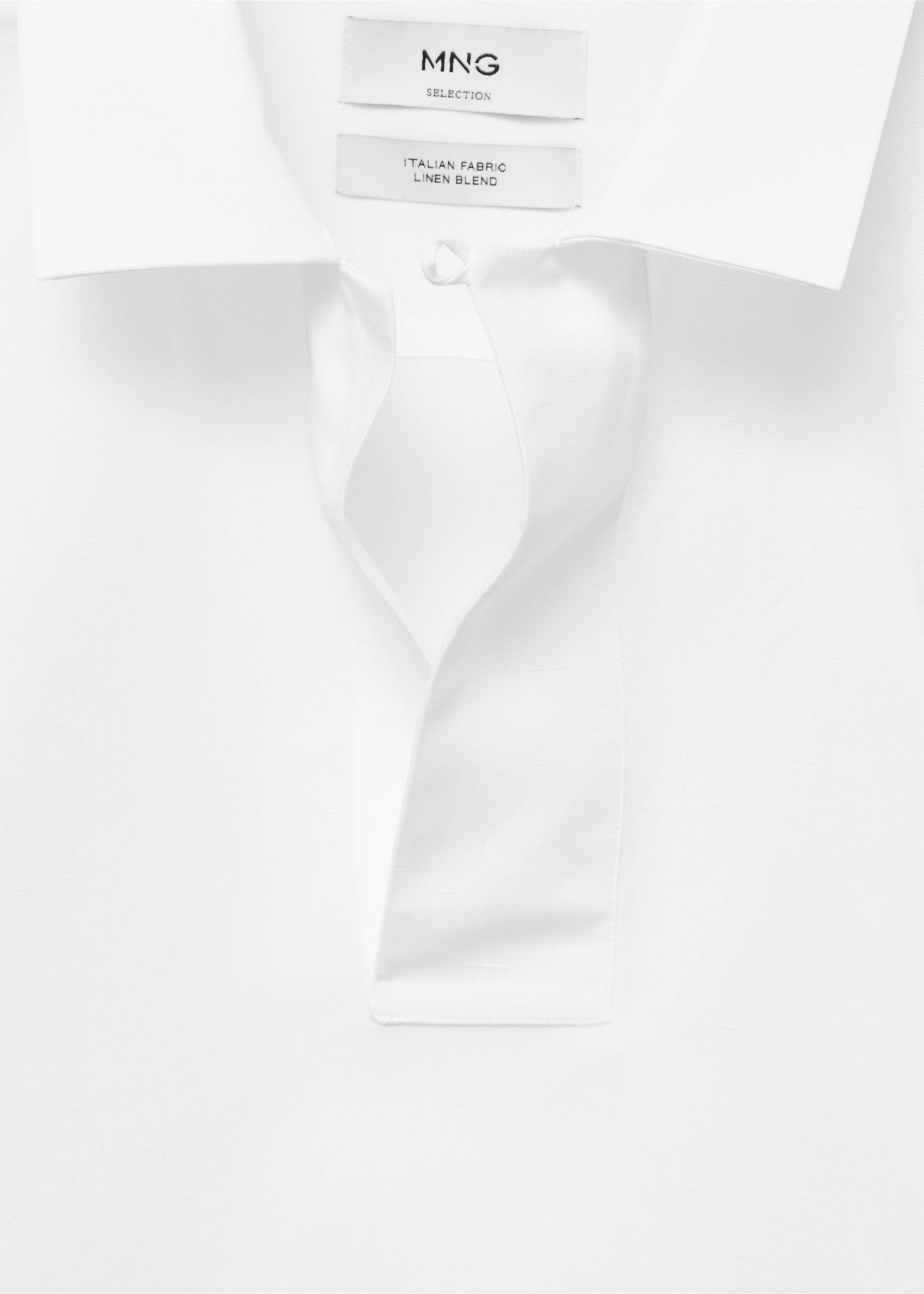 Koszula polo regular fit z lyocellu i lnu - Szczegóły artykułu 8, Biały. Ref: 87017908-00.